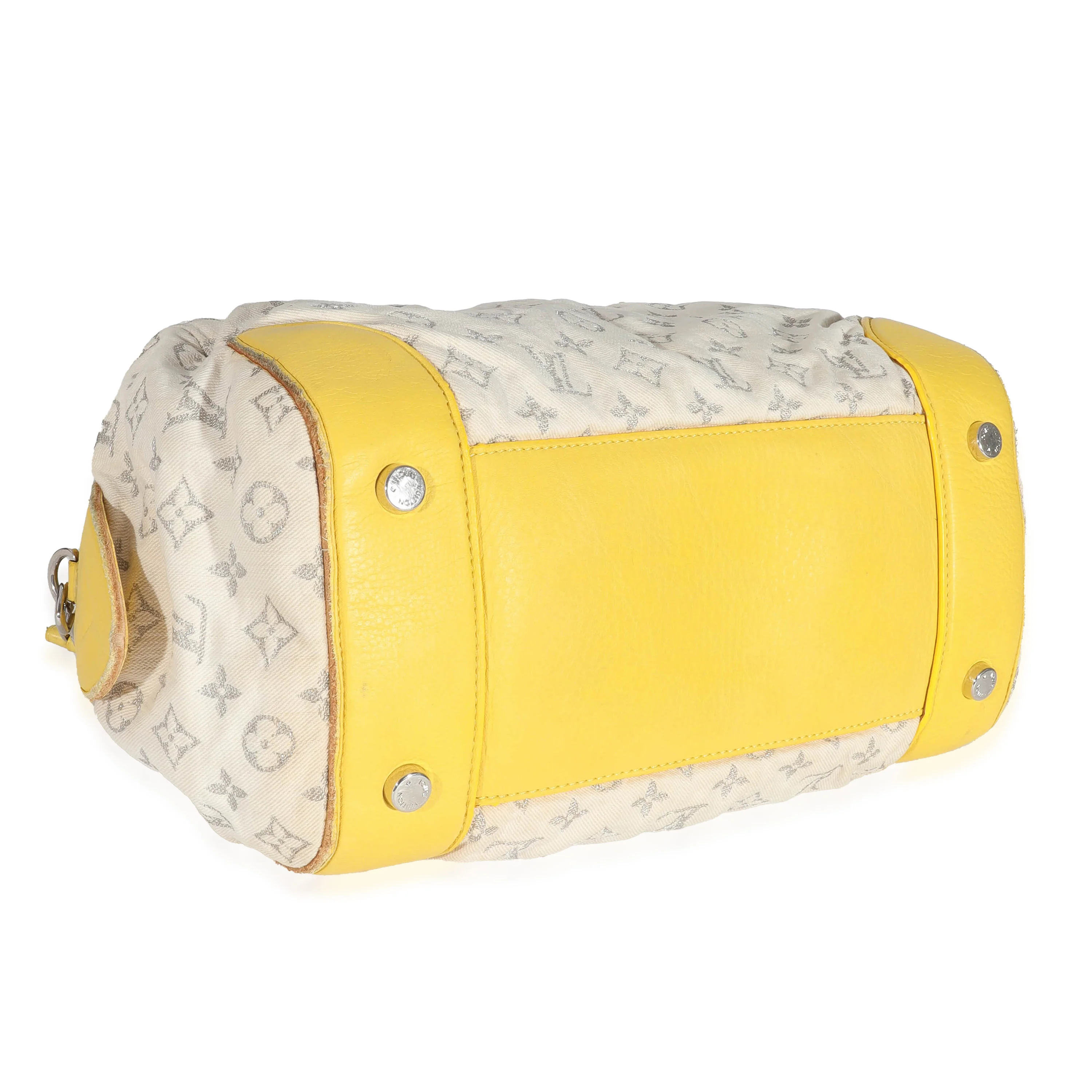 Louis Vuitton Jaune Monogram Denim Round Speedy Bag - Image 6