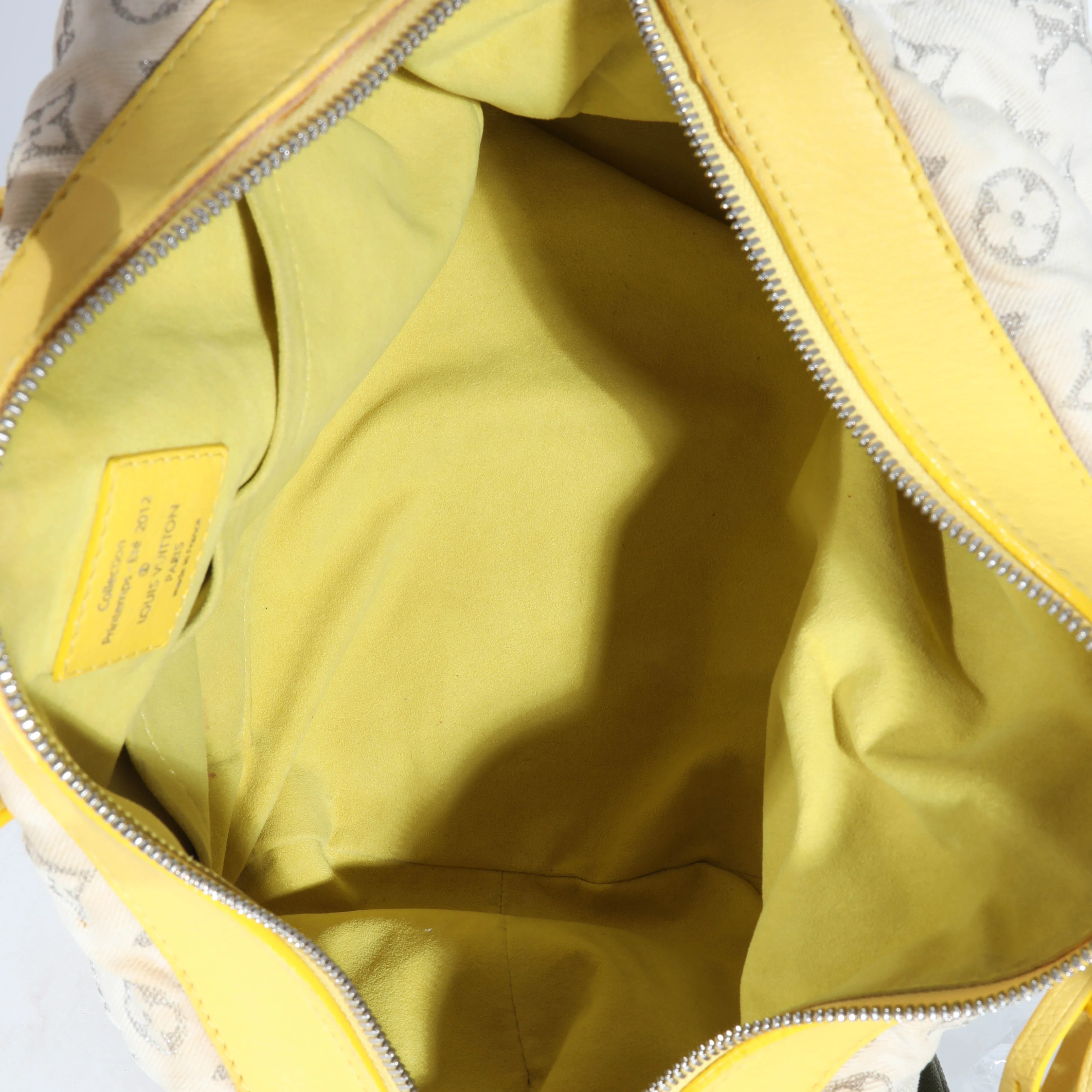 Louis Vuitton Jaune Monogram Denim Round Speedy Bag - Image 8