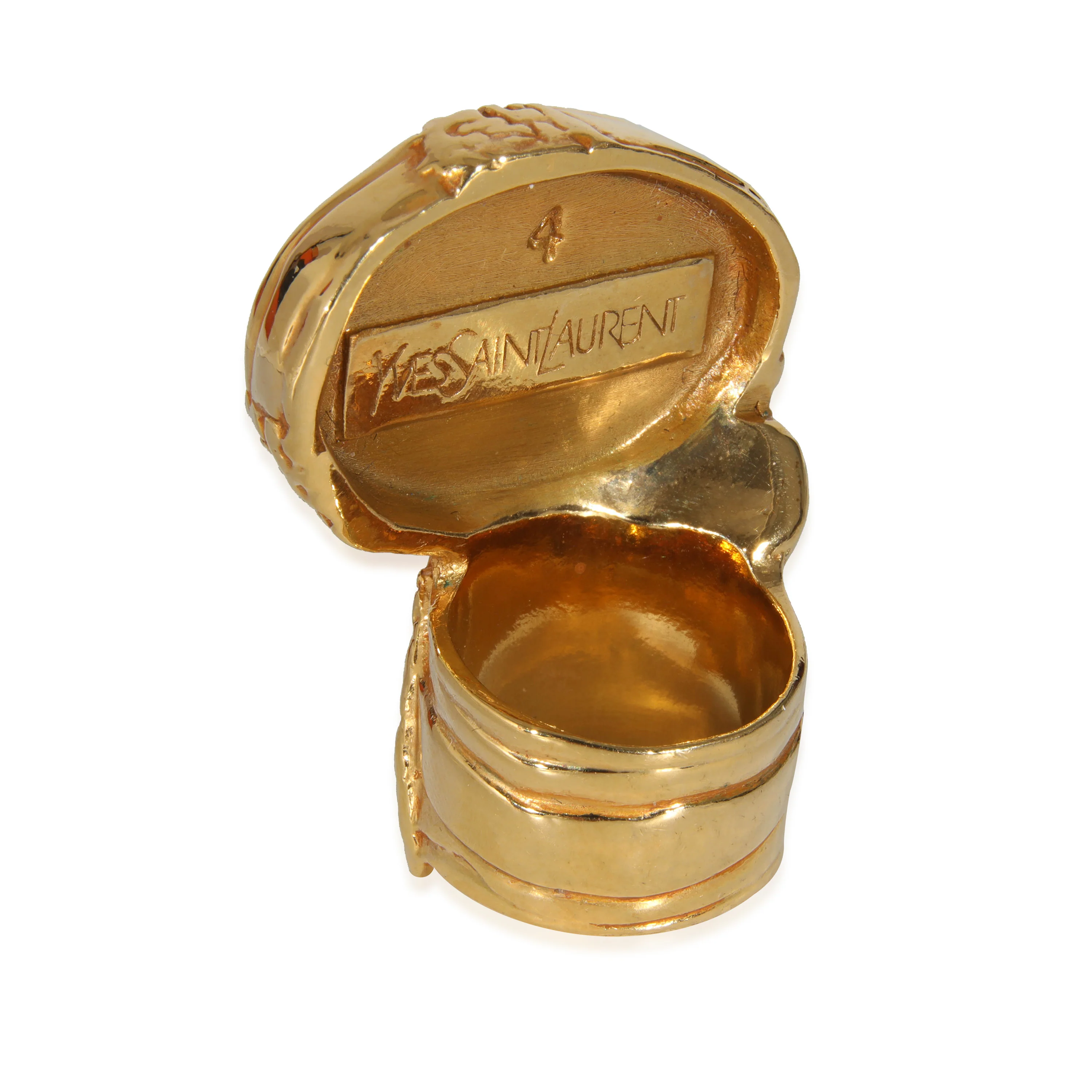 YSL Artsy Cocktail Ring with Blue Faux Stone - Image 4