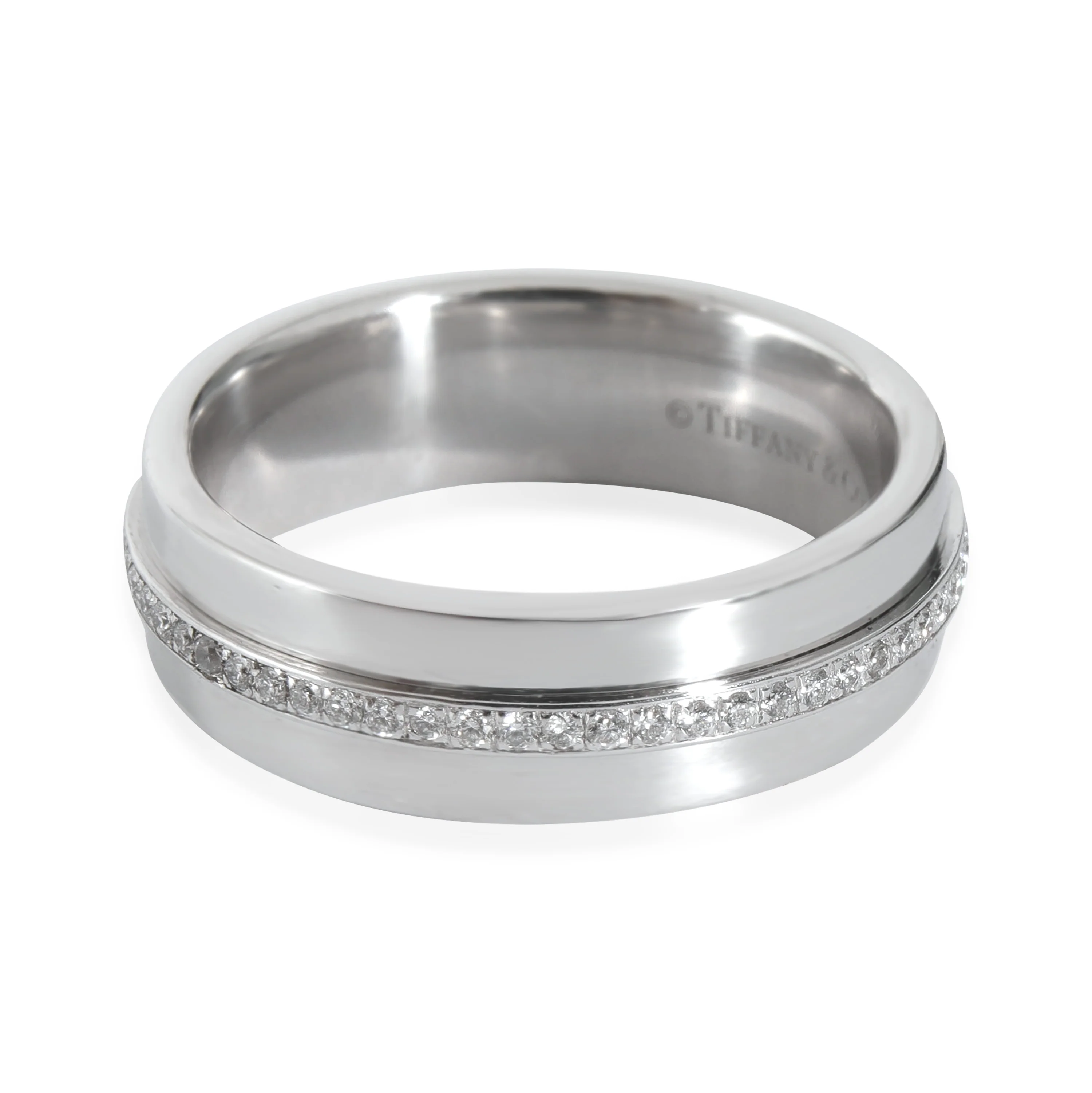 Tiffany & Co. Tiffany T Wide Diamond Ring in 18k White Gold 0.12 CTW - Image 2