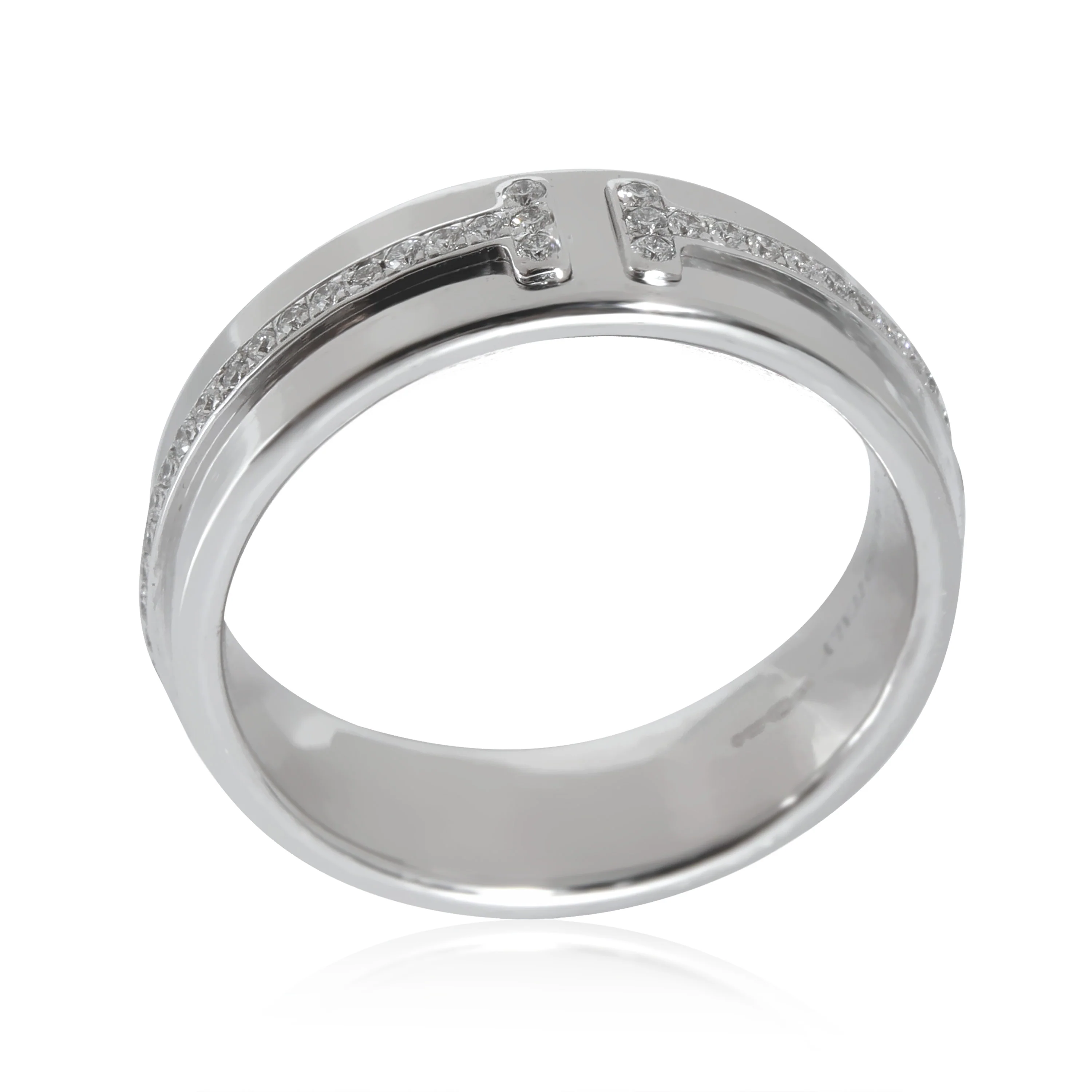 Tiffany & Co. Tiffany T Wide Diamond Ring in 18k White Gold 0.12 CTW - Image 5