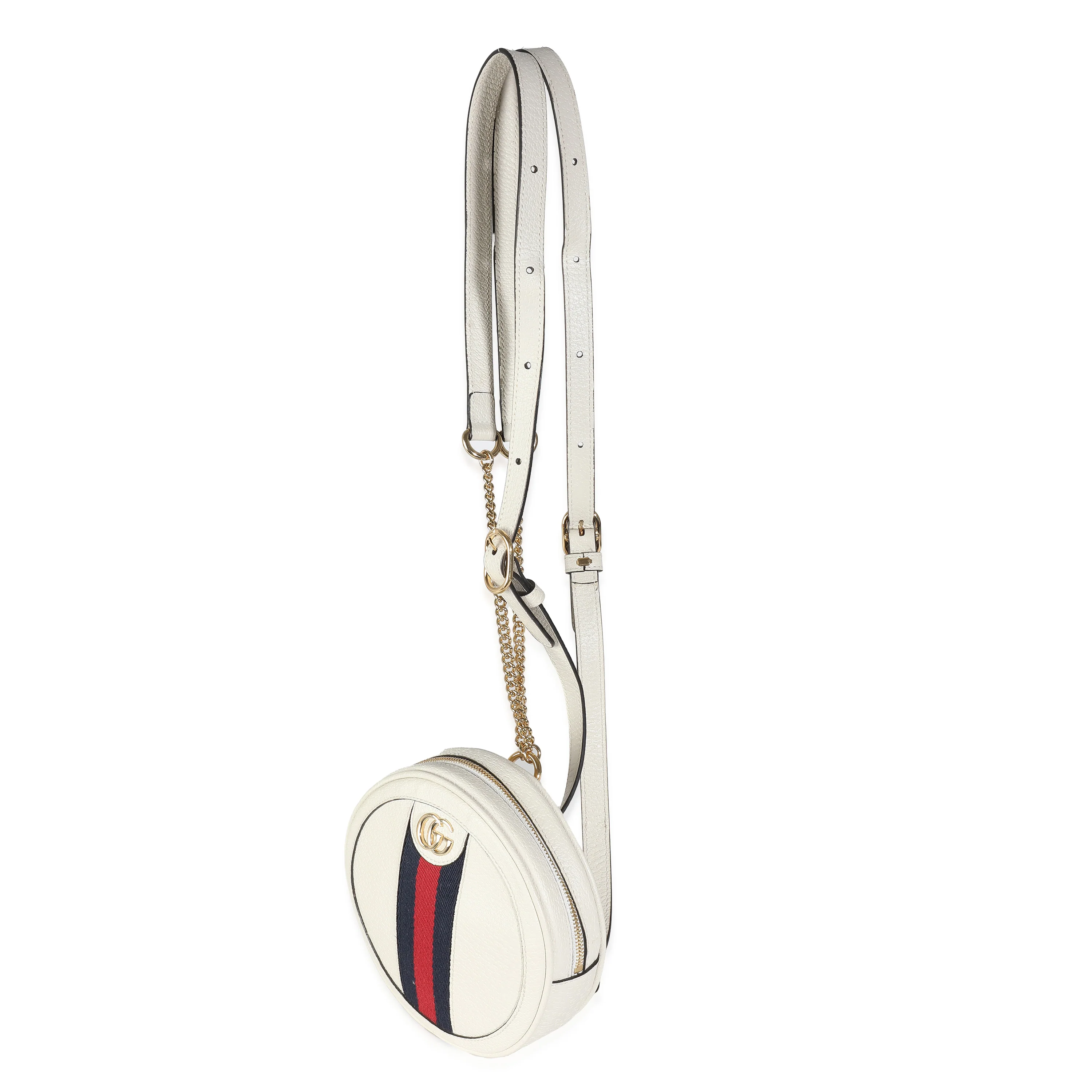 White Calfskin Ophidia Mini Round Backpack - Image 2
