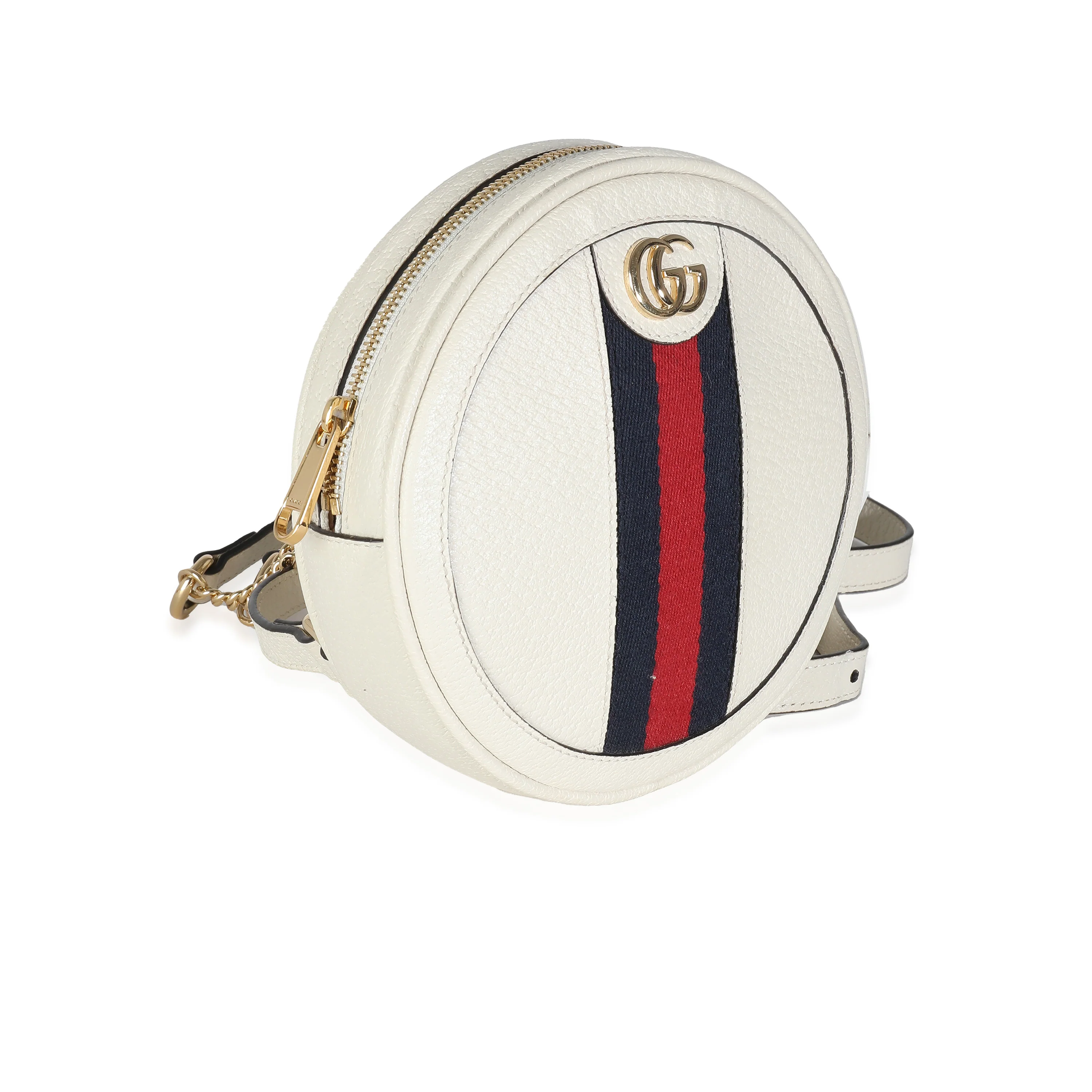 White Calfskin Ophidia Mini Round Backpack - Image 3