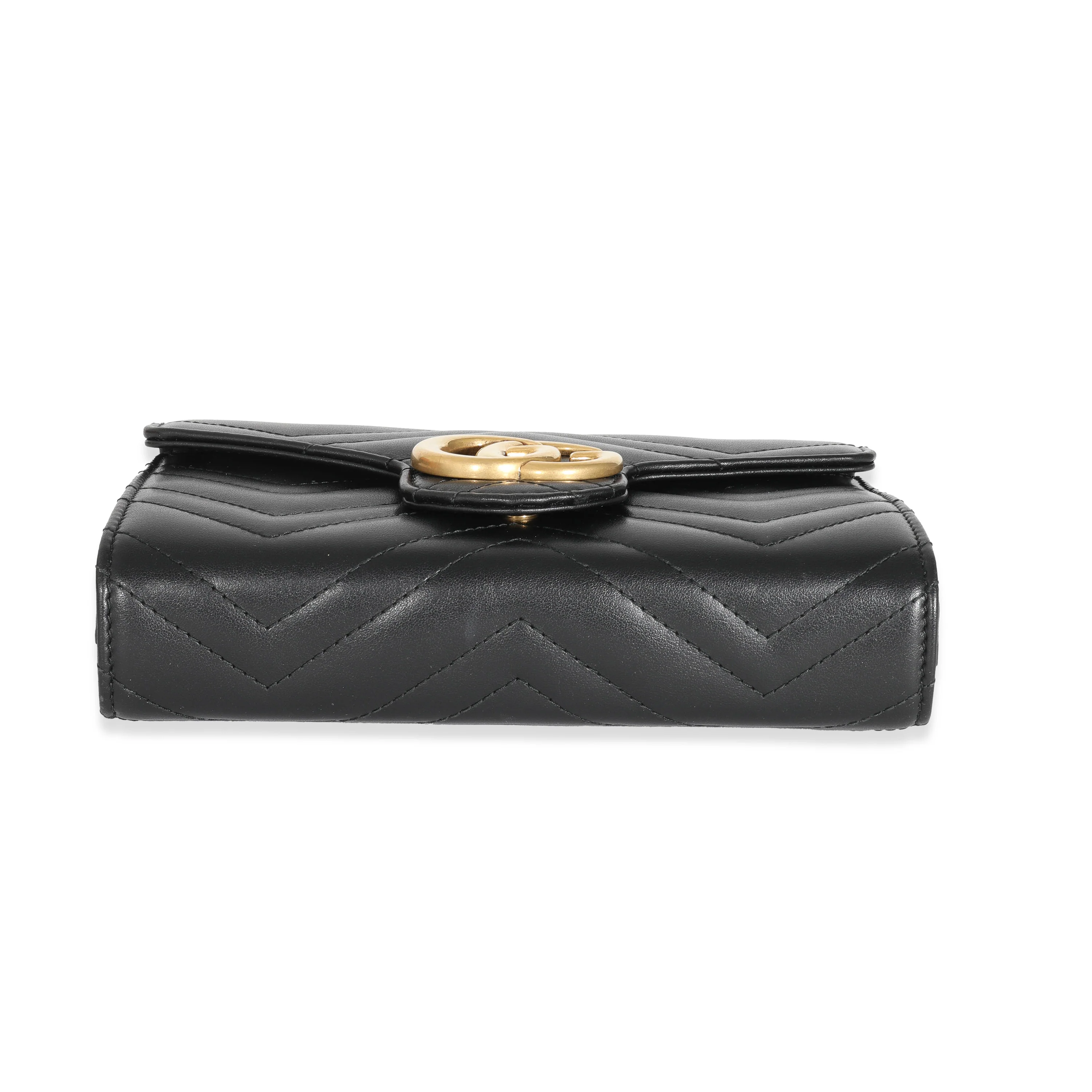 Gucci Black Leather GG Marmont Mini Bag - Image 5