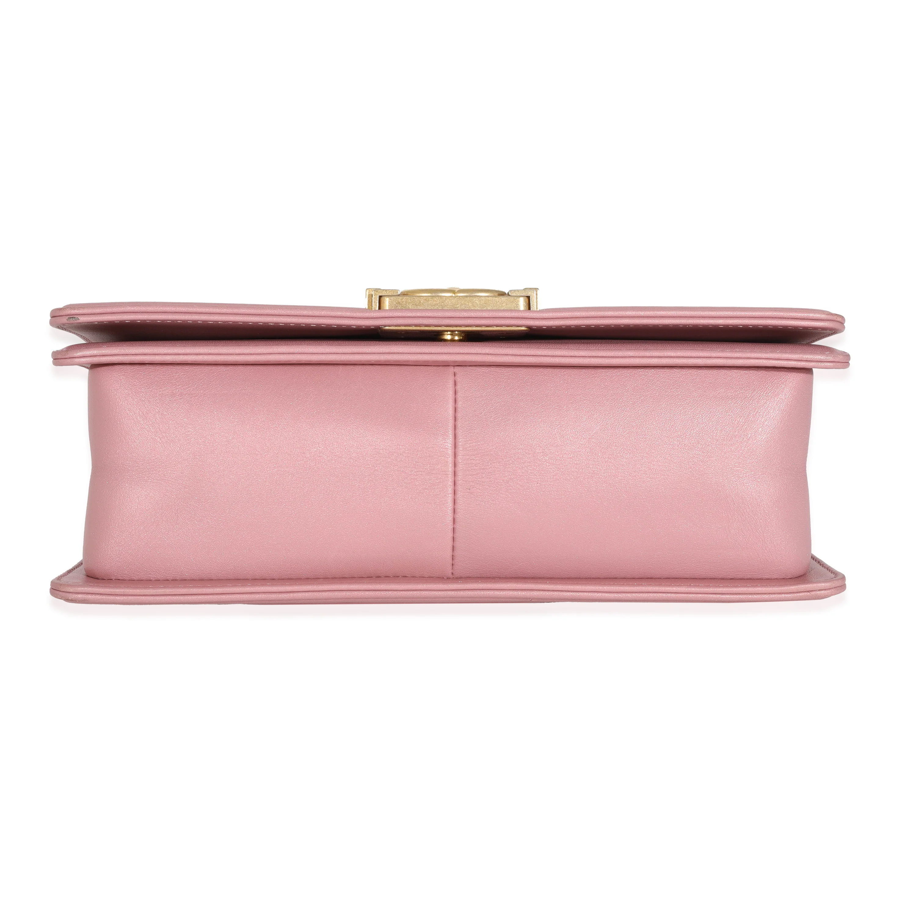 Chanel Metallic Pink Calfskin Medium Boy Bag - Image 5