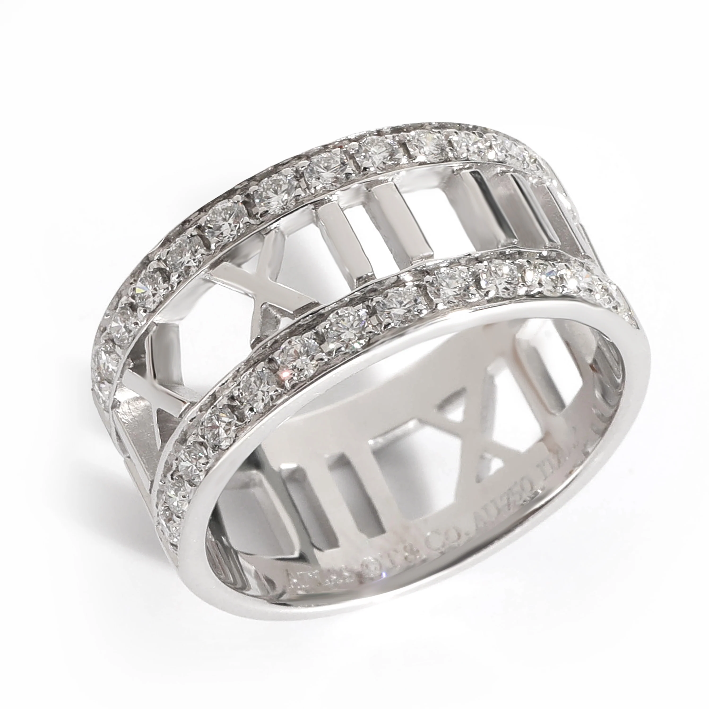 Tiffany & Co. Atlas Pierced Ring in 18k White Gold 0.52 CTW - Image 5