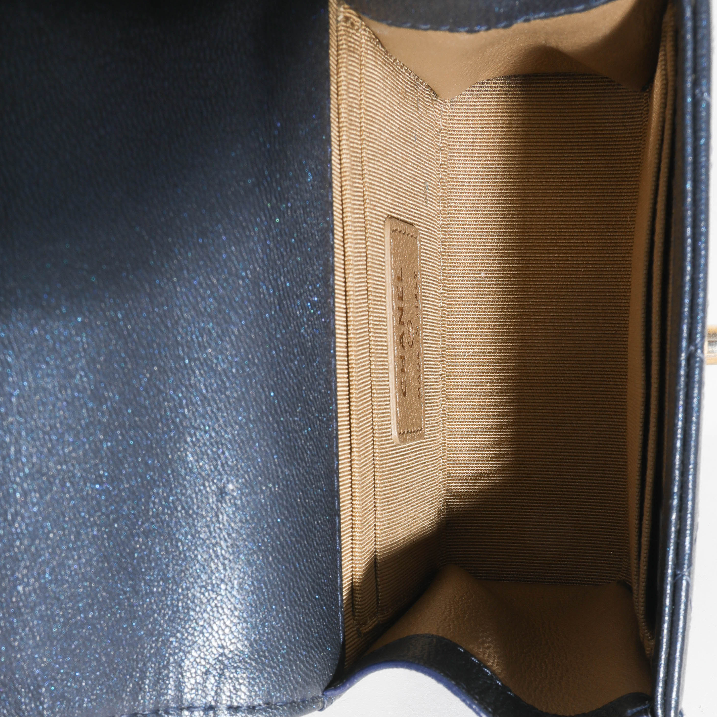 Navy Goatskin Chic Pearls Mini Flap Bag - Image 8