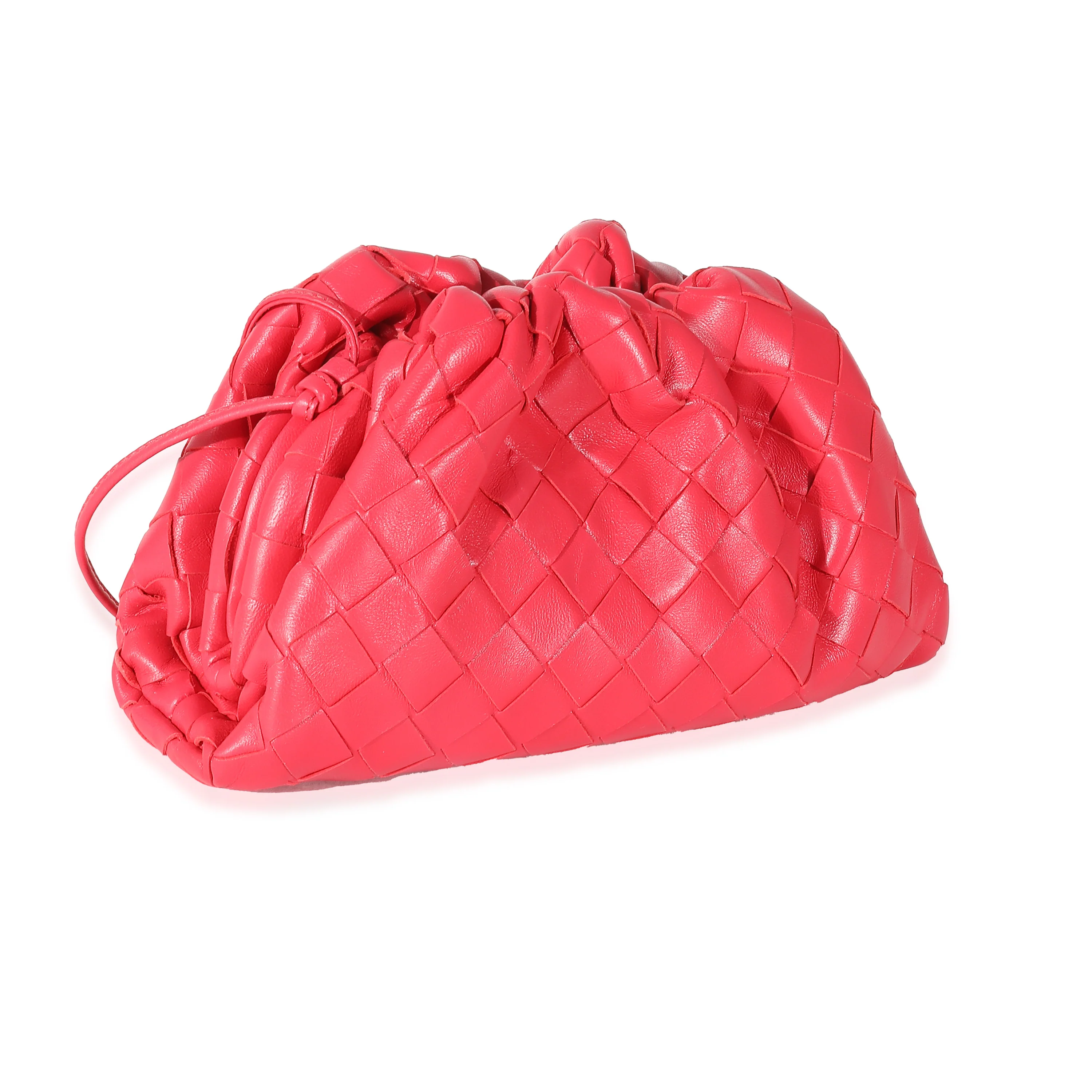 Raspberry Intrecciato Lambskin Mini Pouch - Image 3