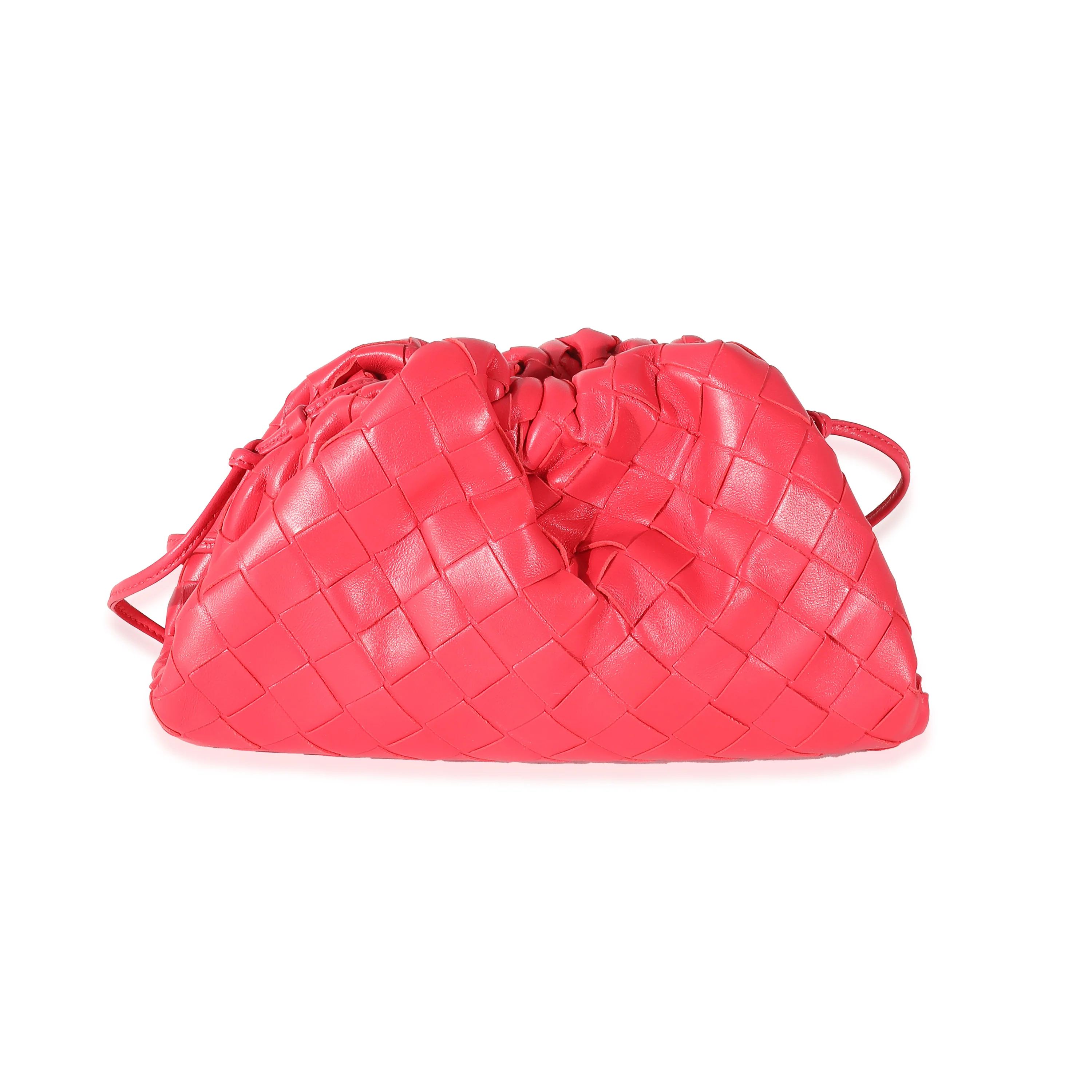 Raspberry Intrecciato Lambskin Mini Pouch - Image 5