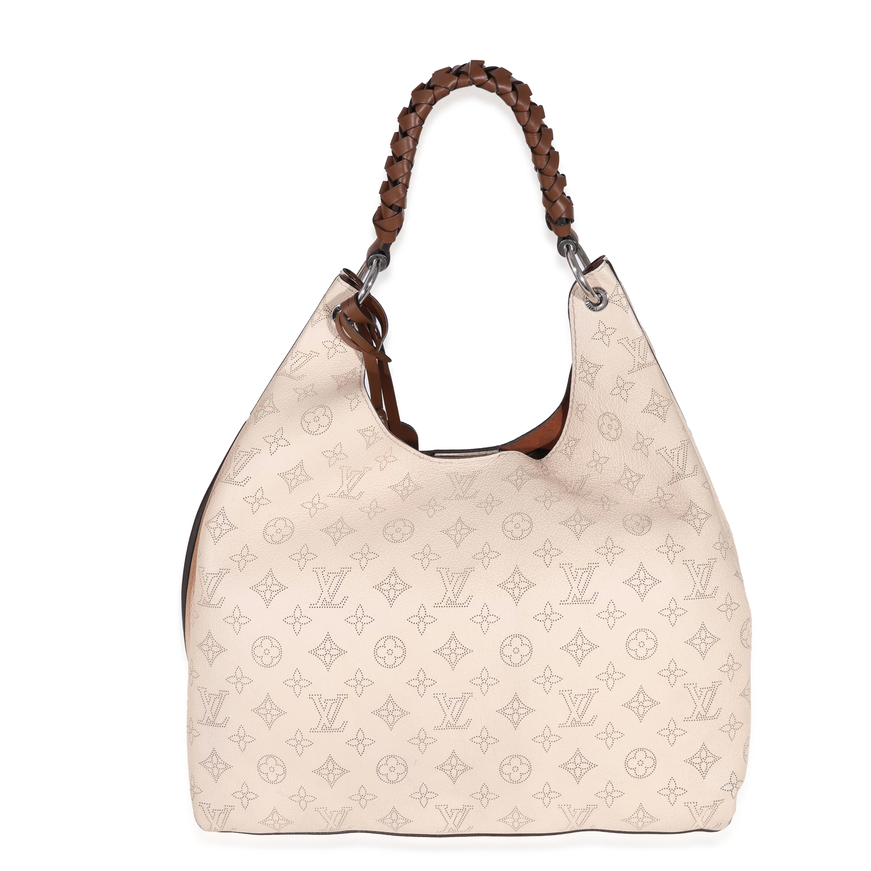Louis Vuitton Cream Mahina Carmel Hobo - Image 3