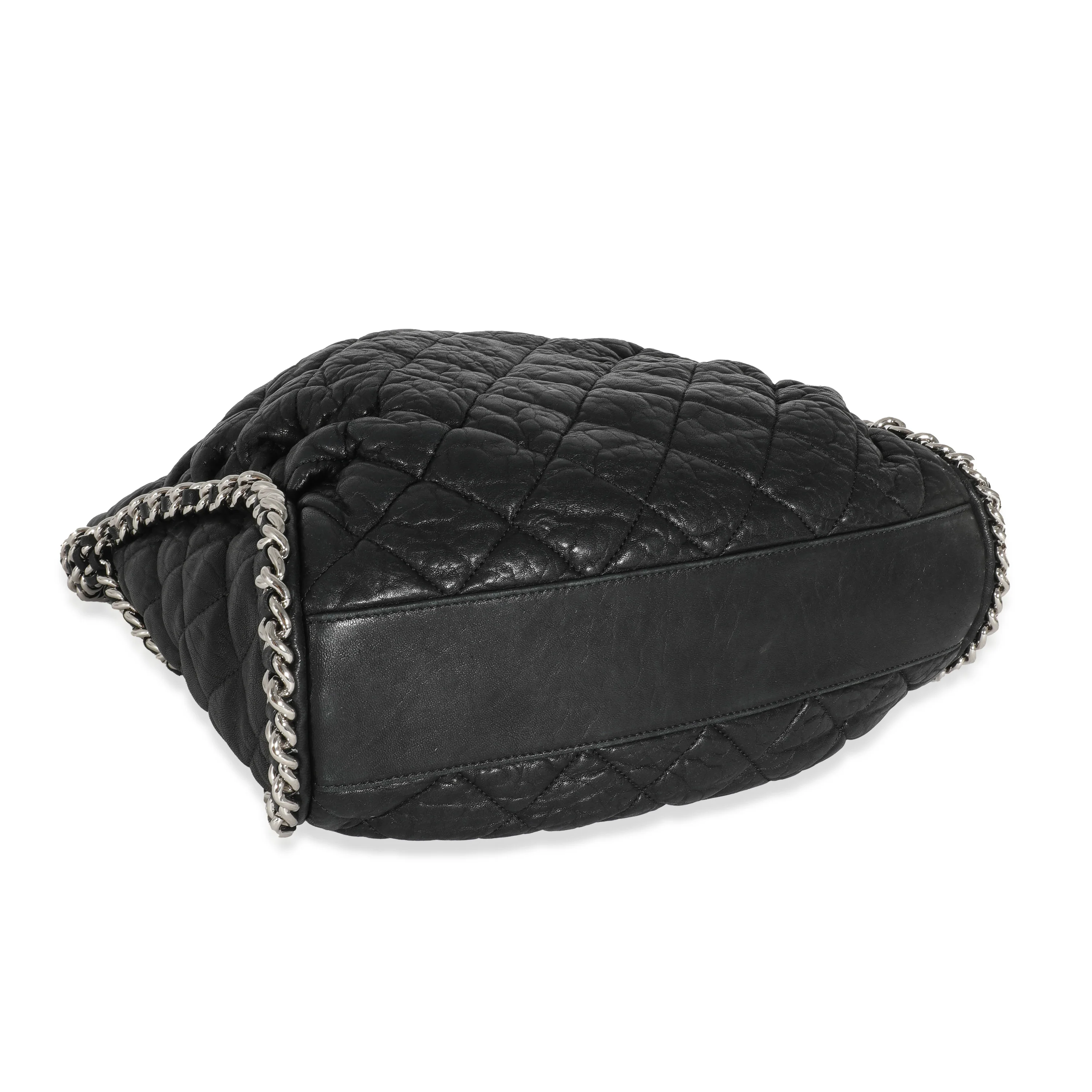 Chanel Black Washed Lambskin Chain Around Hobo - Image 6