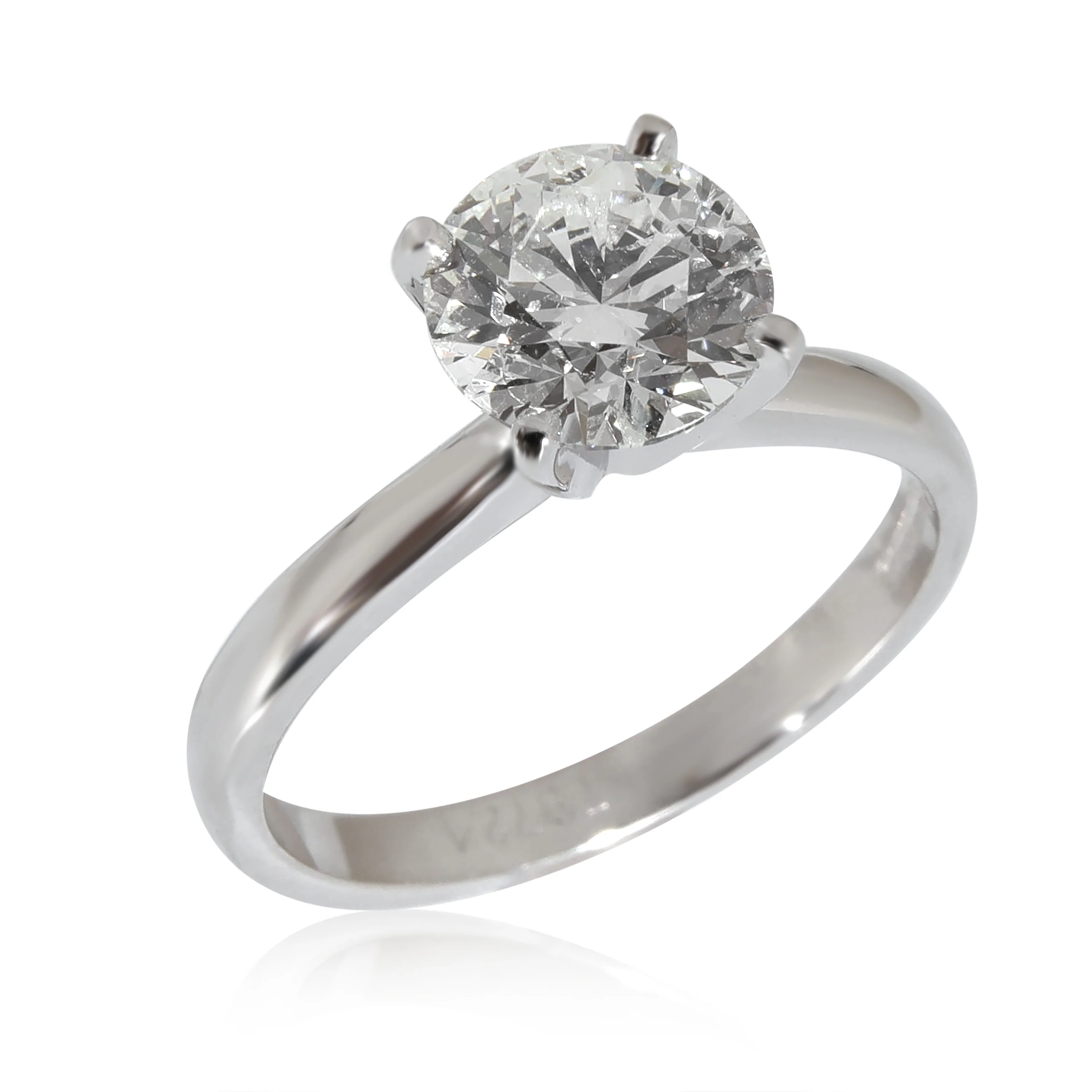 Round Cut Engagement Ring in Platinum D SI1 1.51 CTW - Image 3