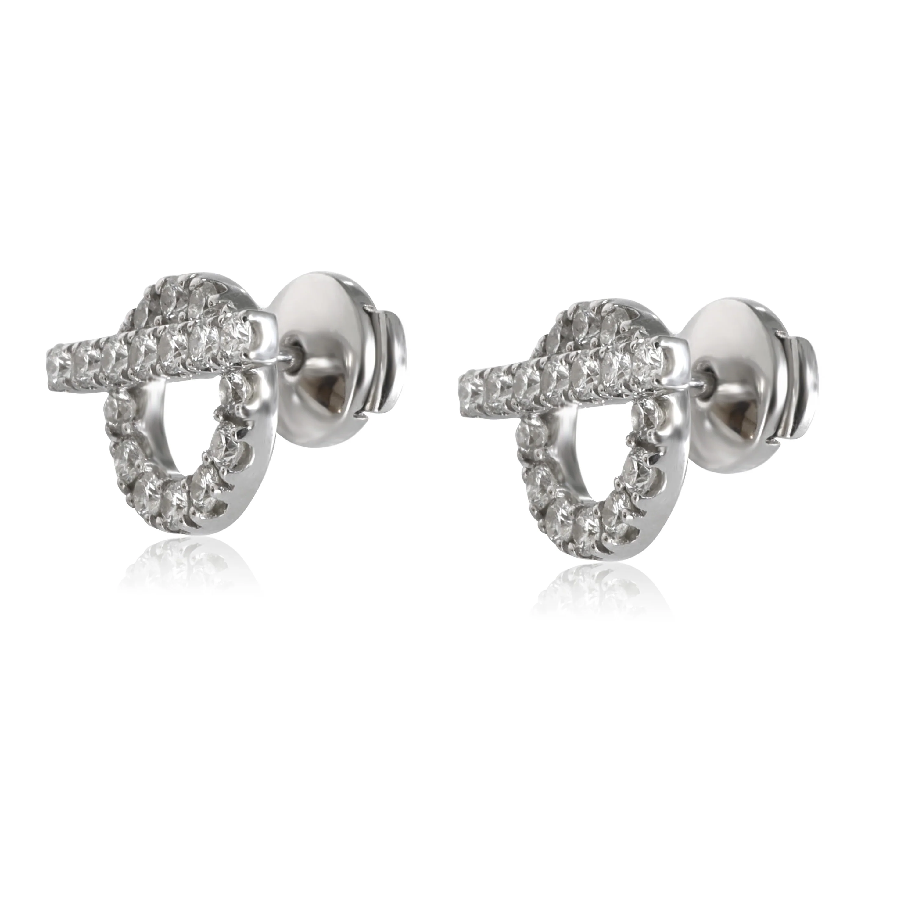Hermès Finesse Diamond Stud Earrings in 18k White Gold 0.92 Ctw - Image 2