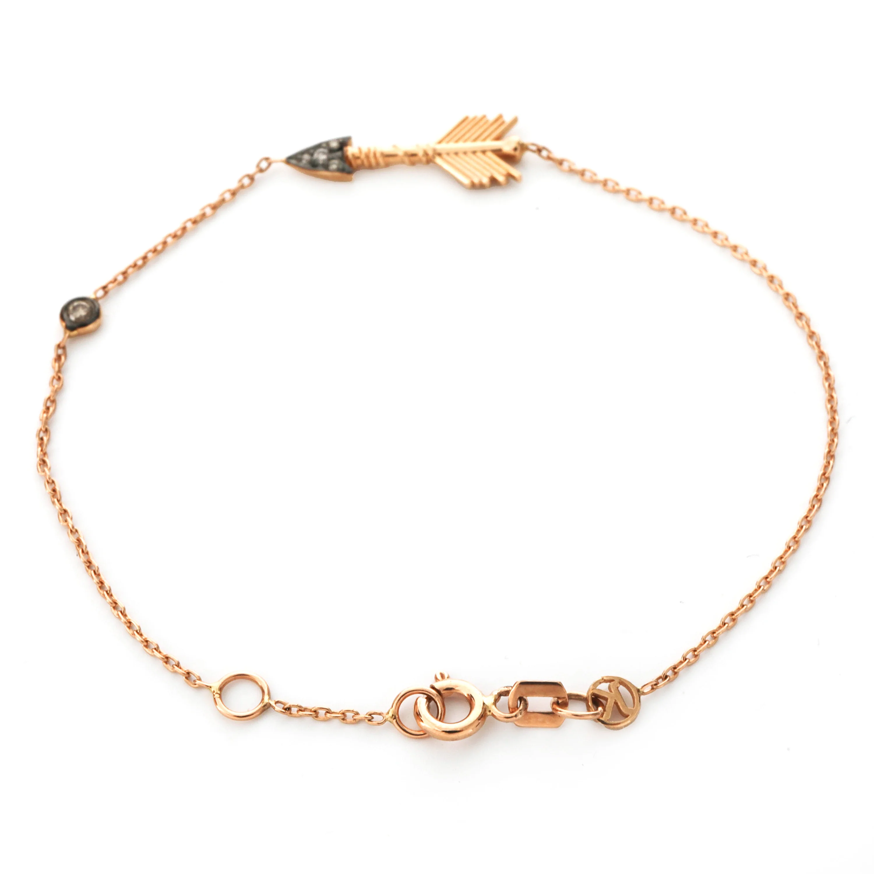 Kismet Large Arrow Bracelet With Champagne Diamonds in 14K Rose Gold 0.03 Ctw - Image 3