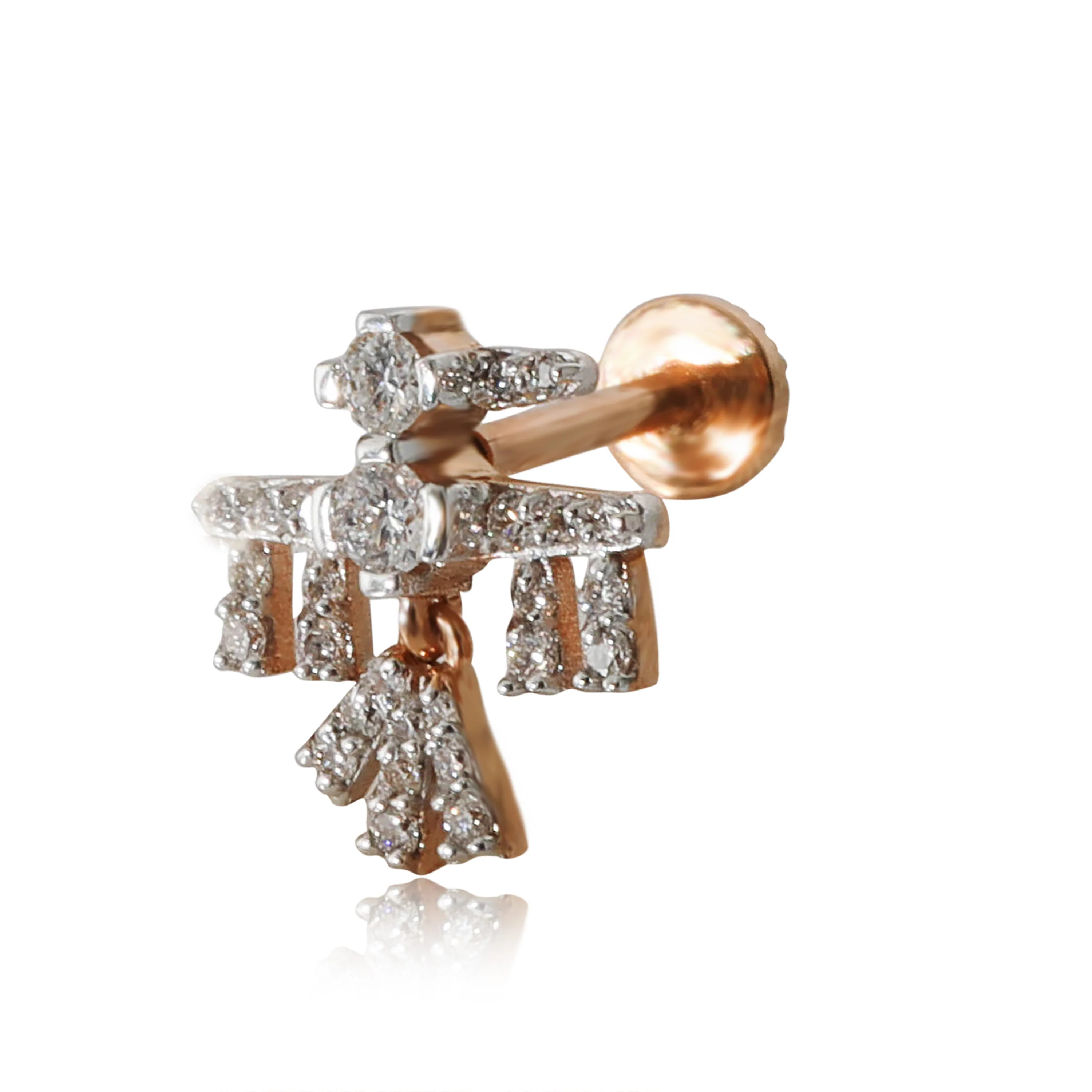 Kismet Mini Falcon Single Earring 14k Rose Gold 0.16 CTW - Image 2
