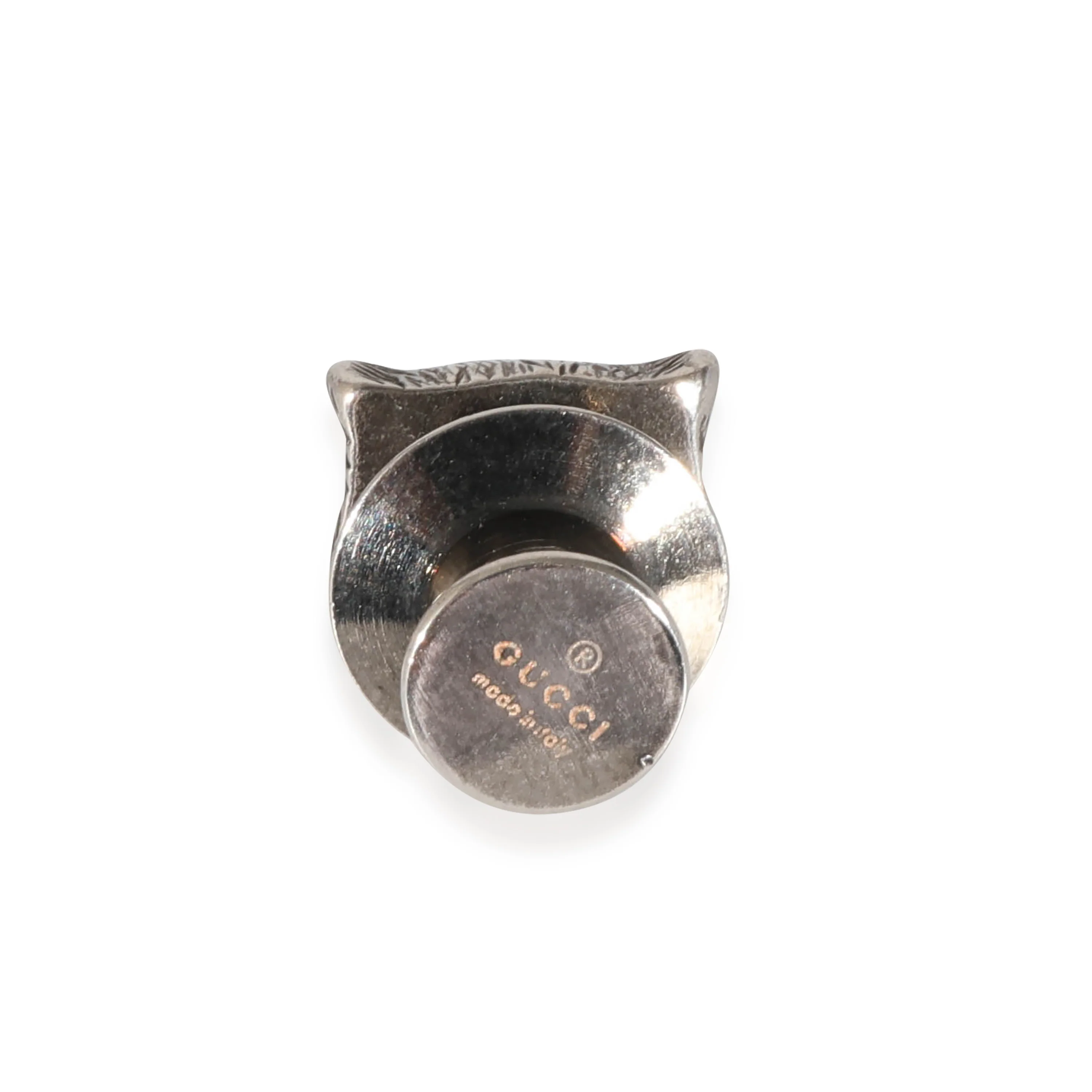 Gucci Silver Tone Feline Head Lapel Pin - Image 3