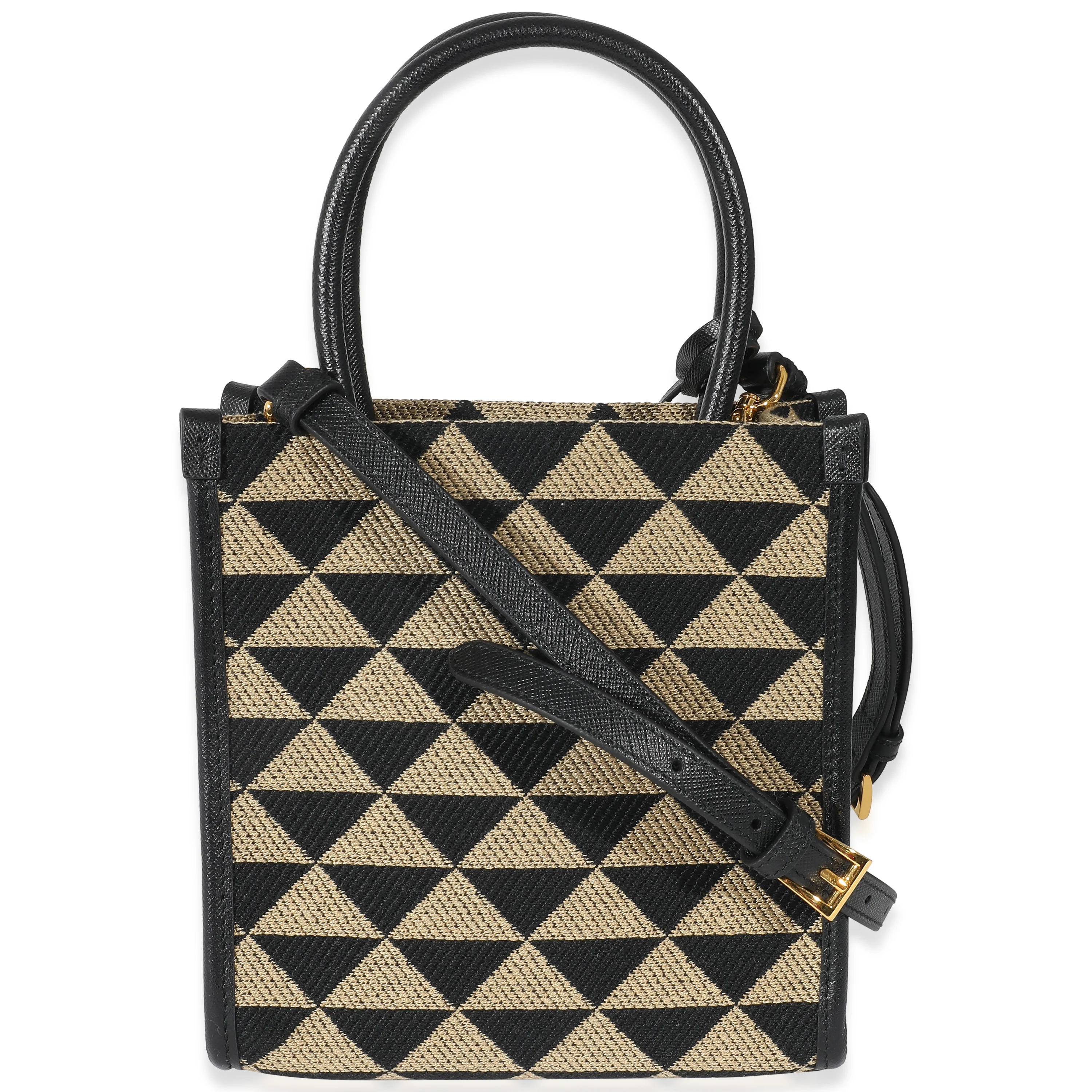 Prada Beige Black Jacquard Symbole Mini Bag - Image 3