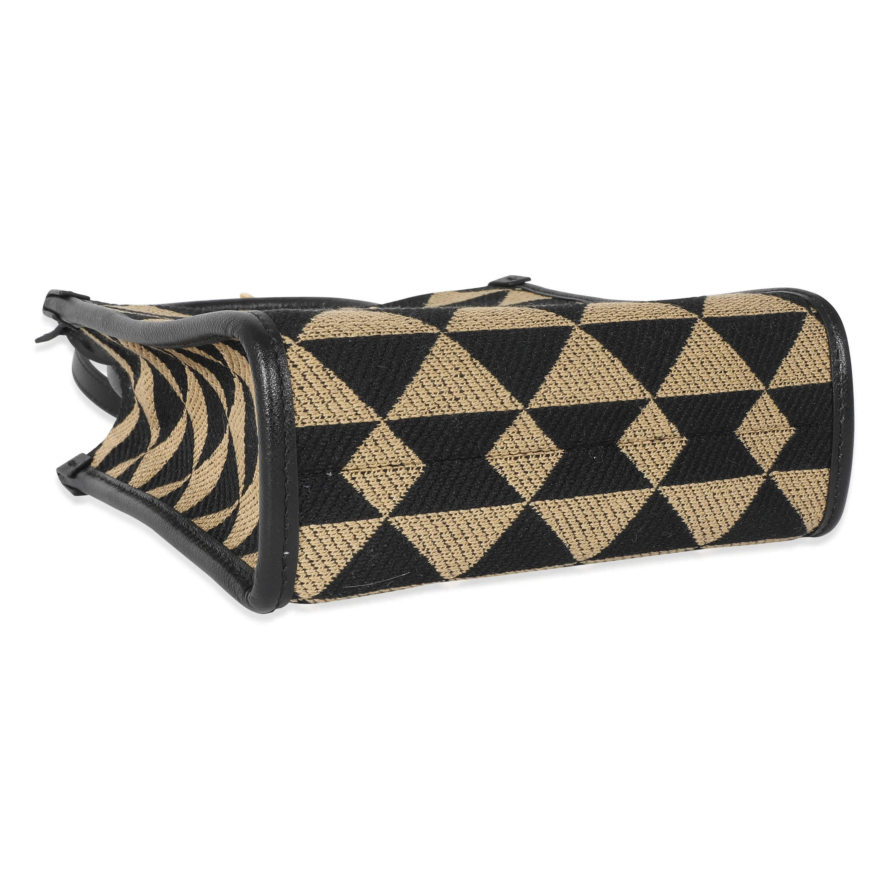 Prada Beige Black Jacquard Symbole Mini Bag - Image 6