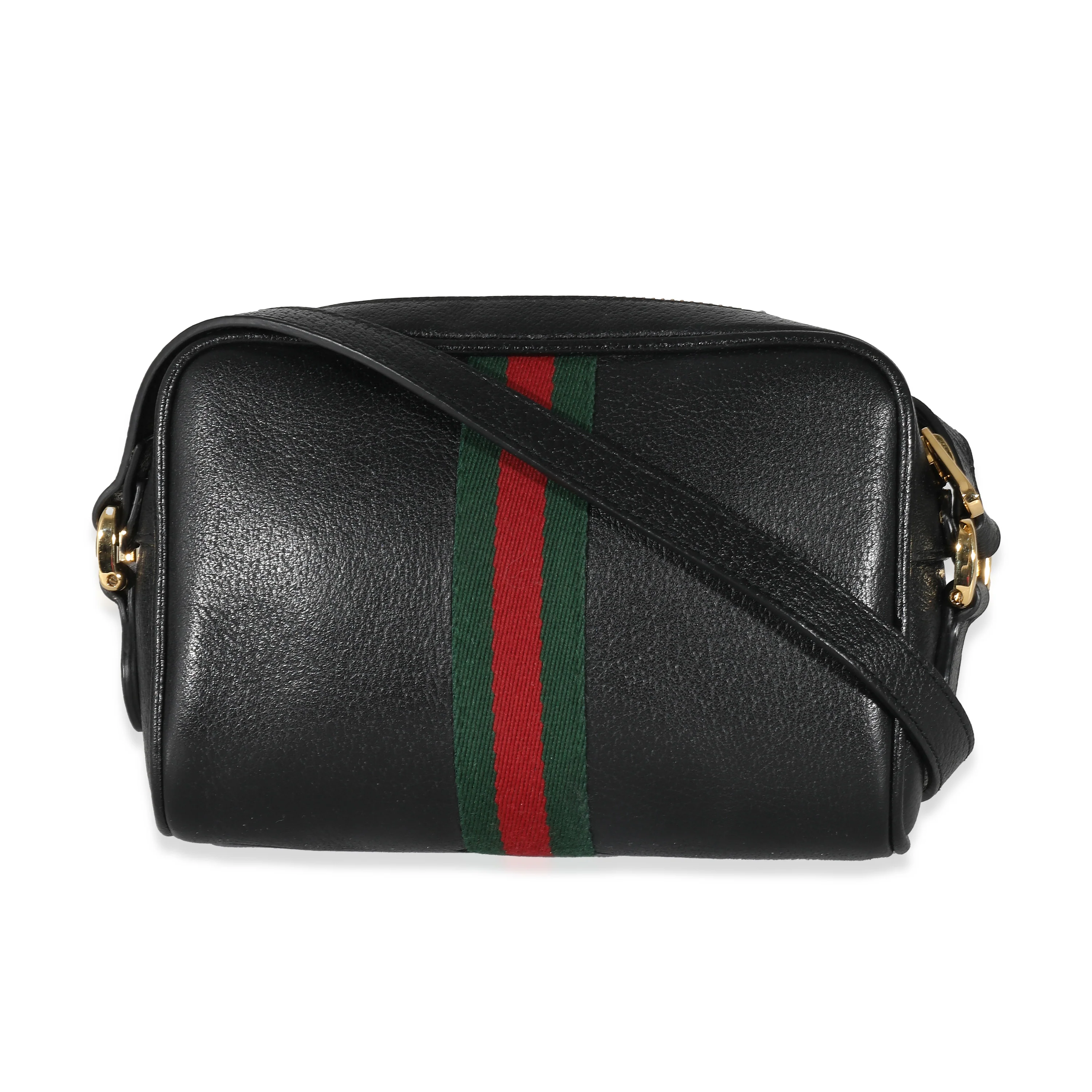 Gucci Black Leather Mini Web Ophidia Bag - Image 5