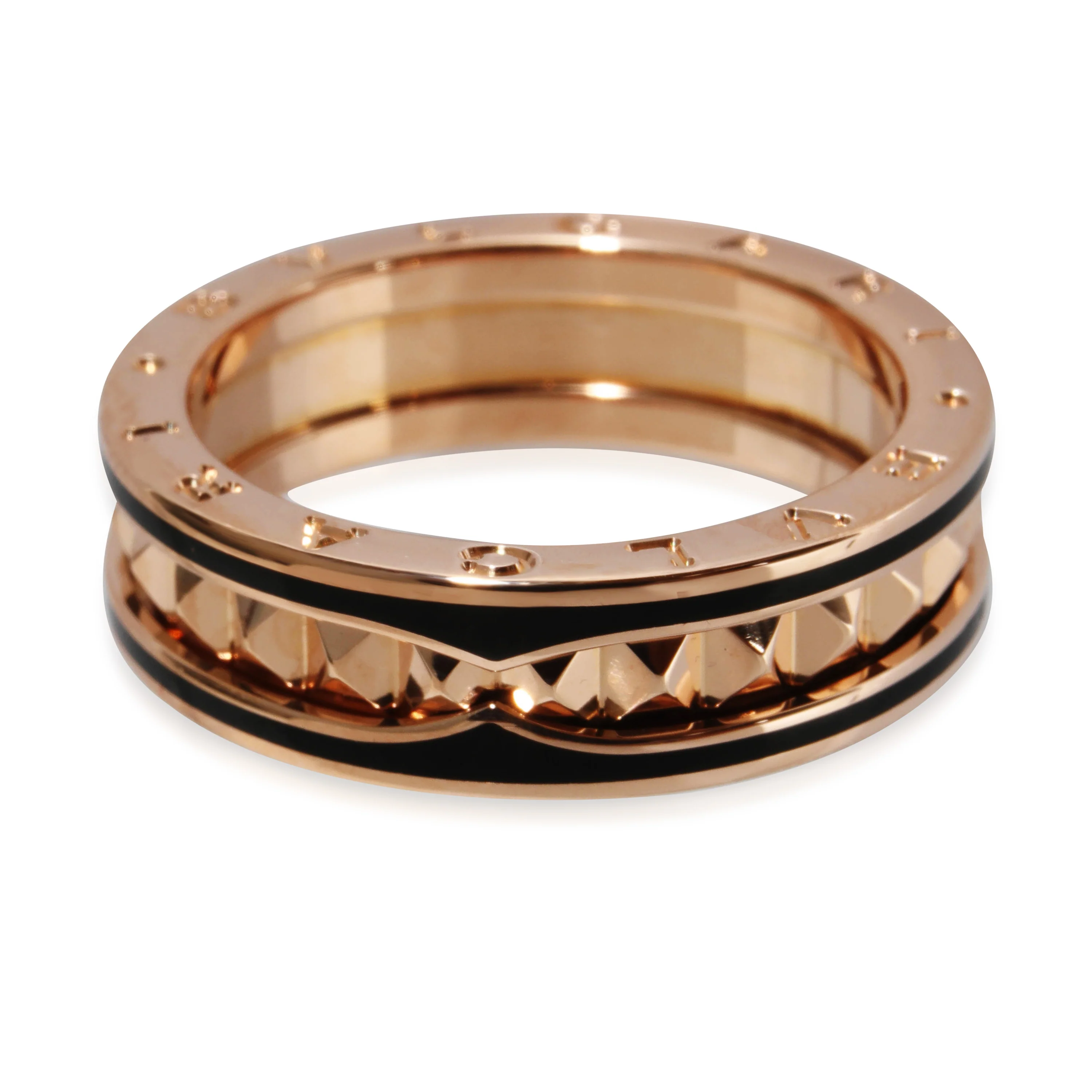 BVLGARI B.zero1 Rock Ring with Black Ceramic in 18k Rose Gold