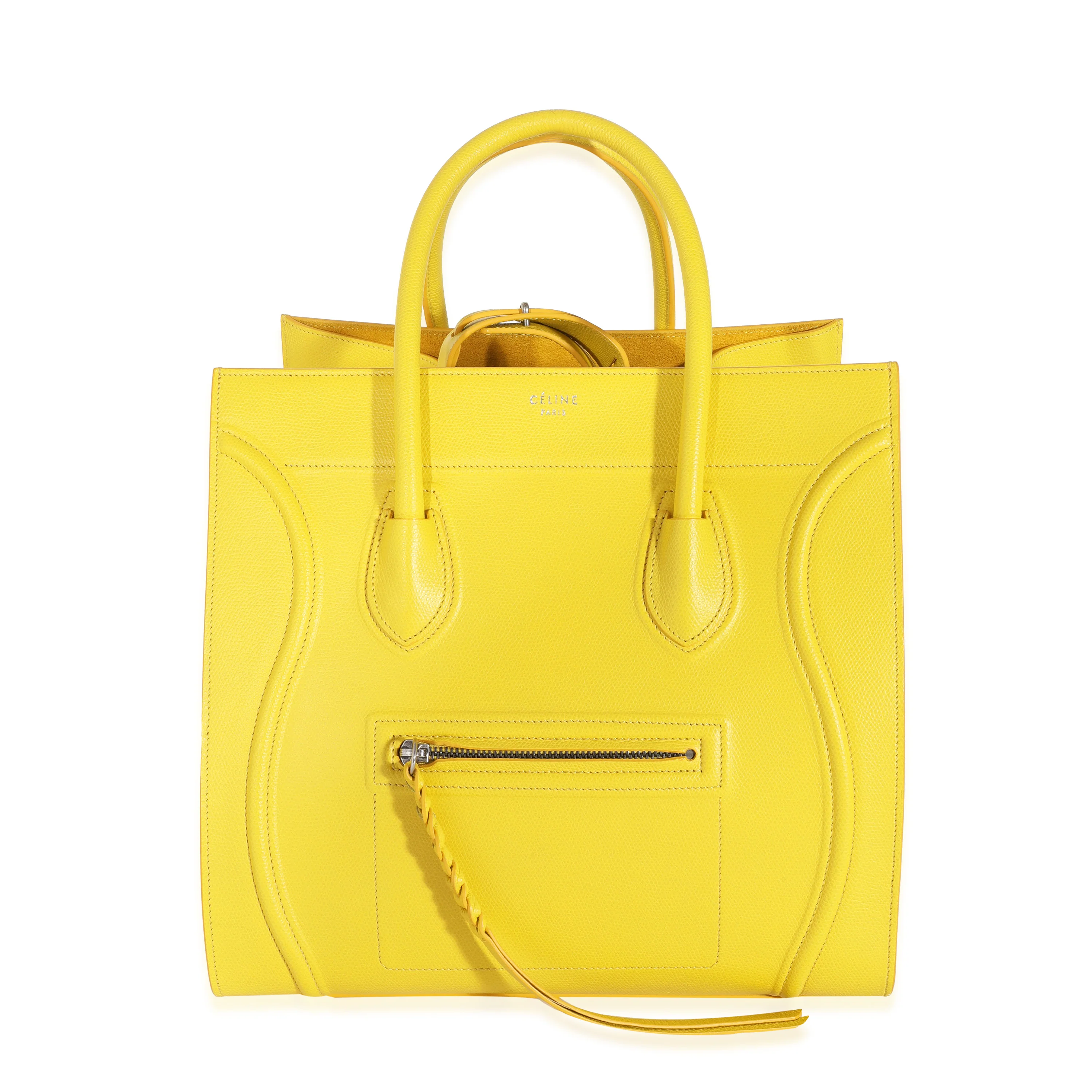 Celine Yellow Leather Phantom Tote