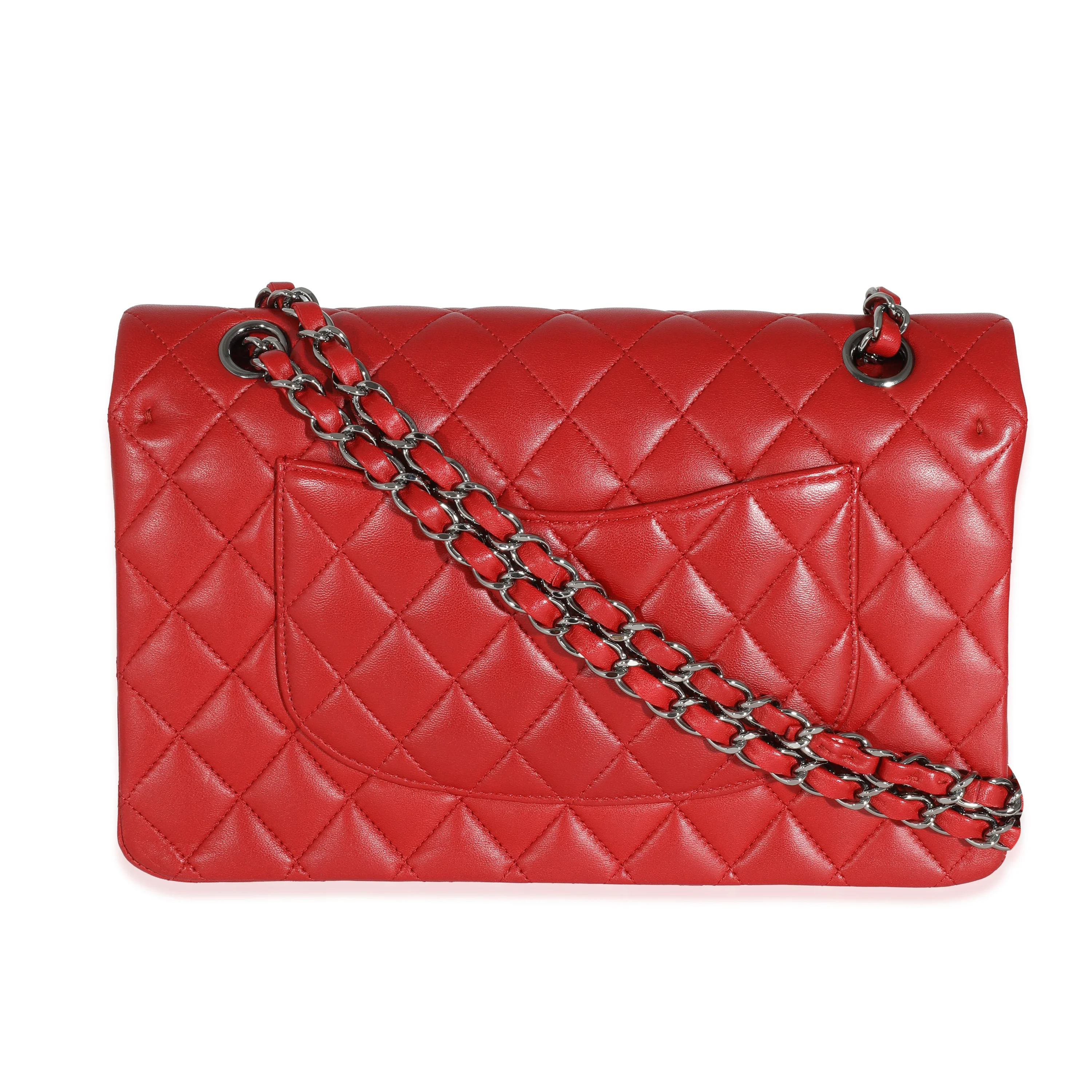 Chanel Red Lambskin Medium Classic Double Flap Bag - Image 3