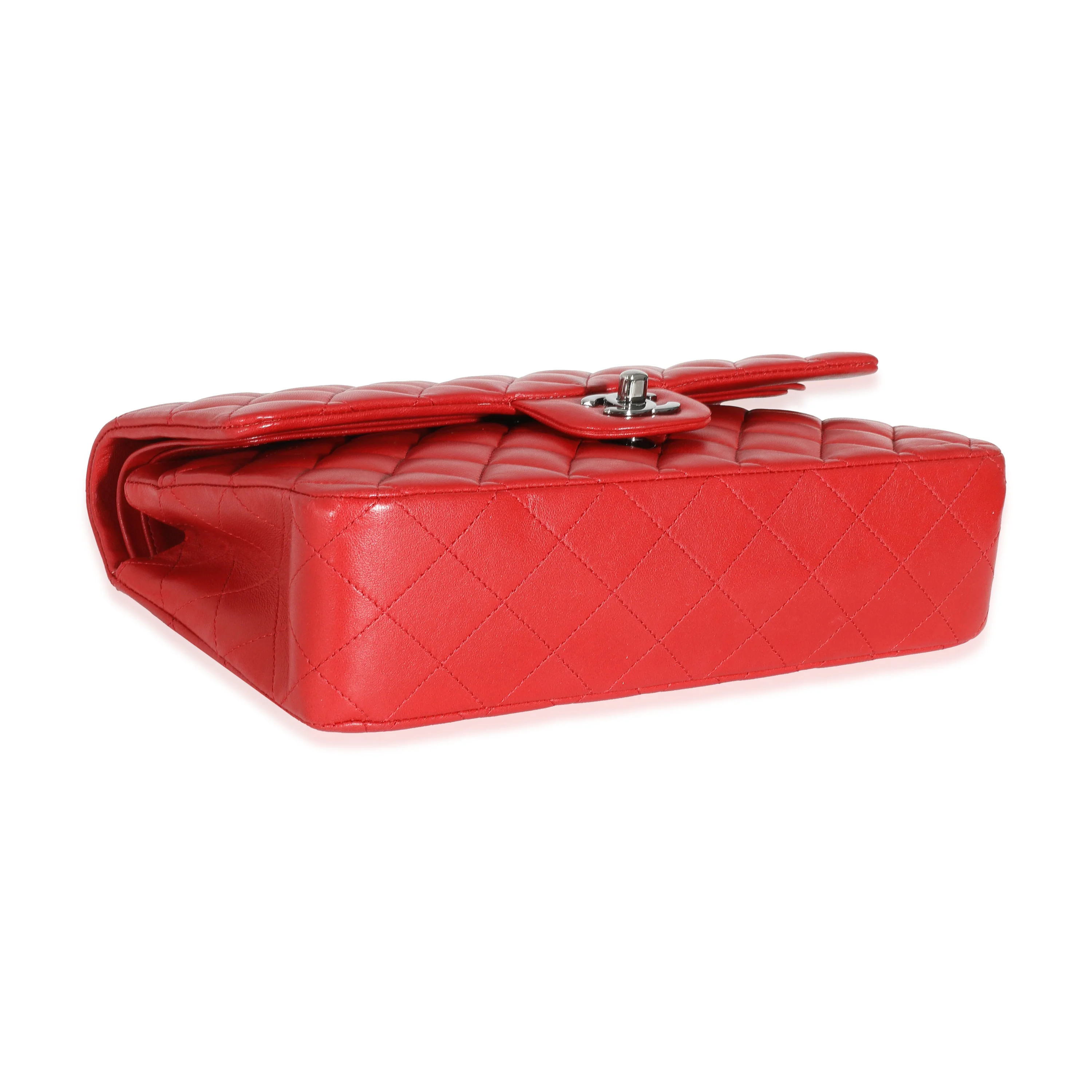Chanel Red Lambskin Medium Classic Double Flap Bag - Image 6