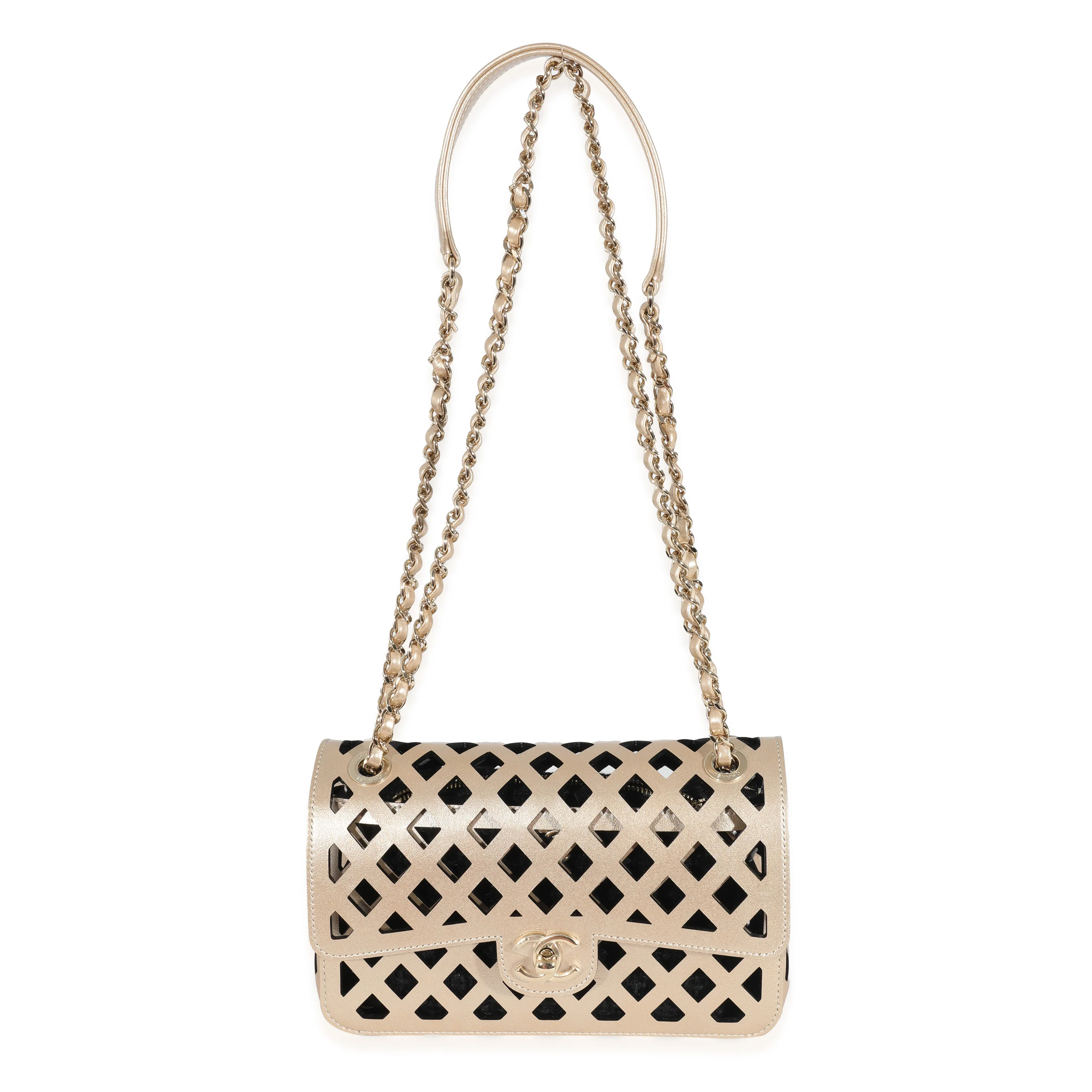 Chanel Gold Leather See Through Single Flap Bag - Image 4