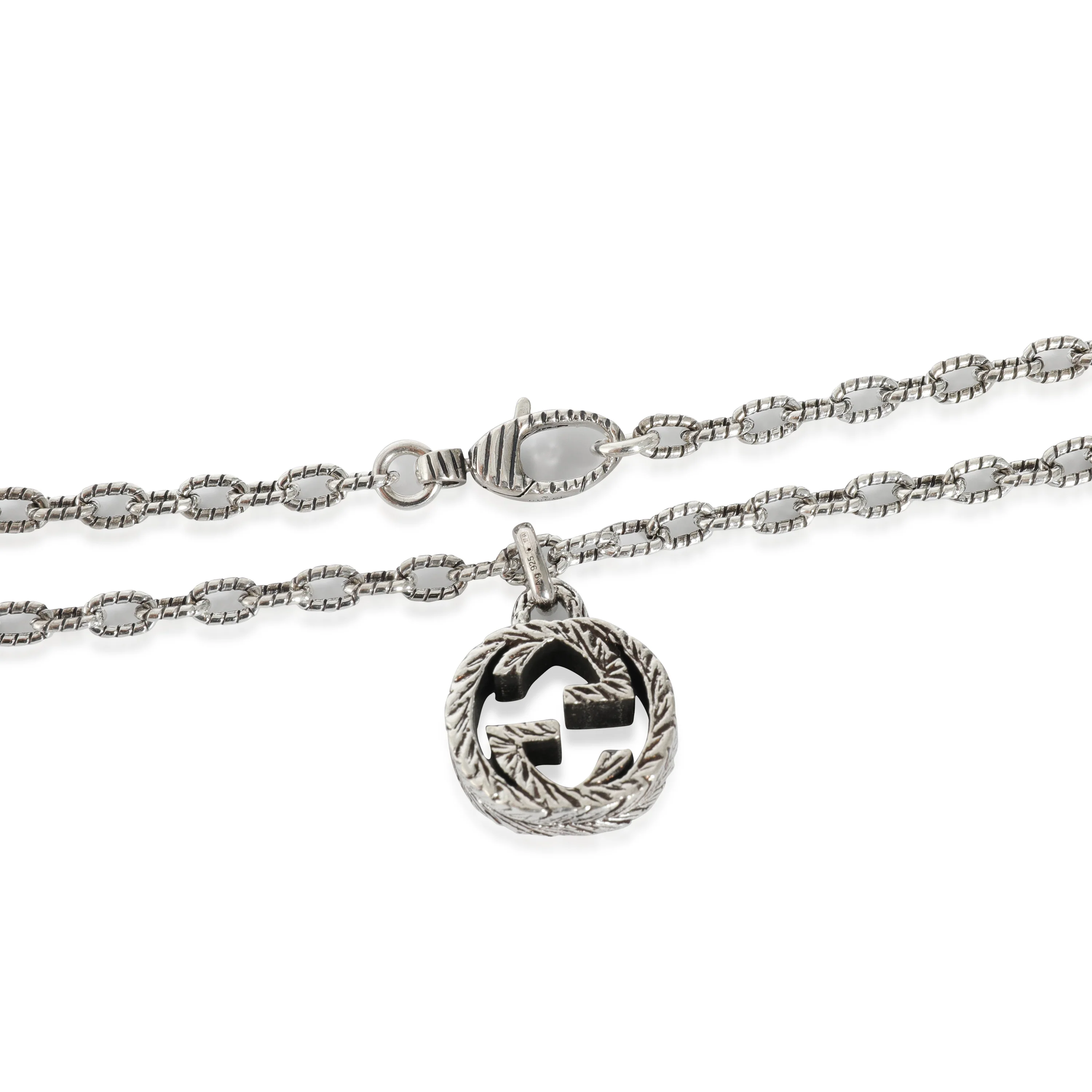 Gucci Interlocking G Necklace in Sterling Silver - Image 3
