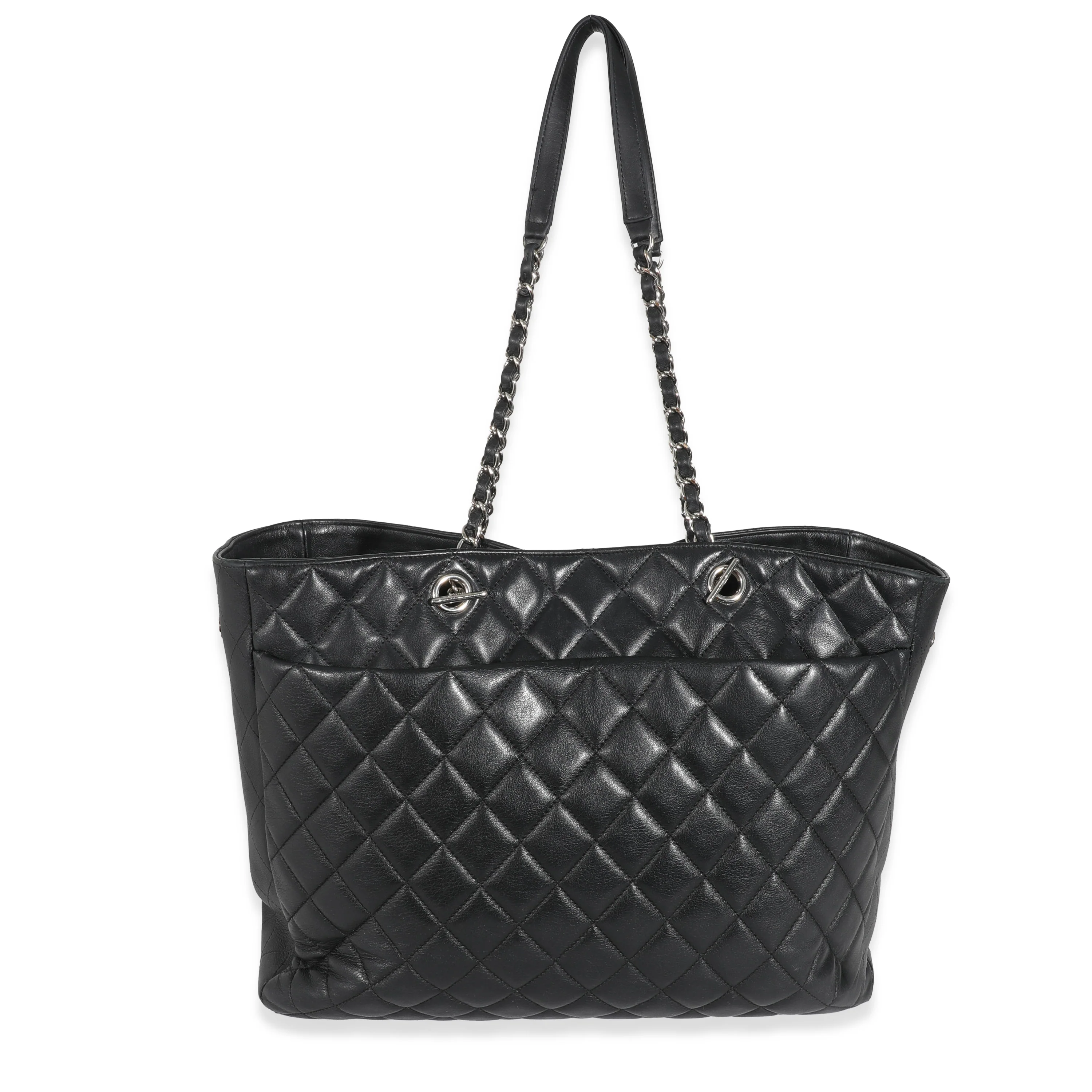Chanel Black Lambskin Classic Timeless Shopping Tote - Image 3