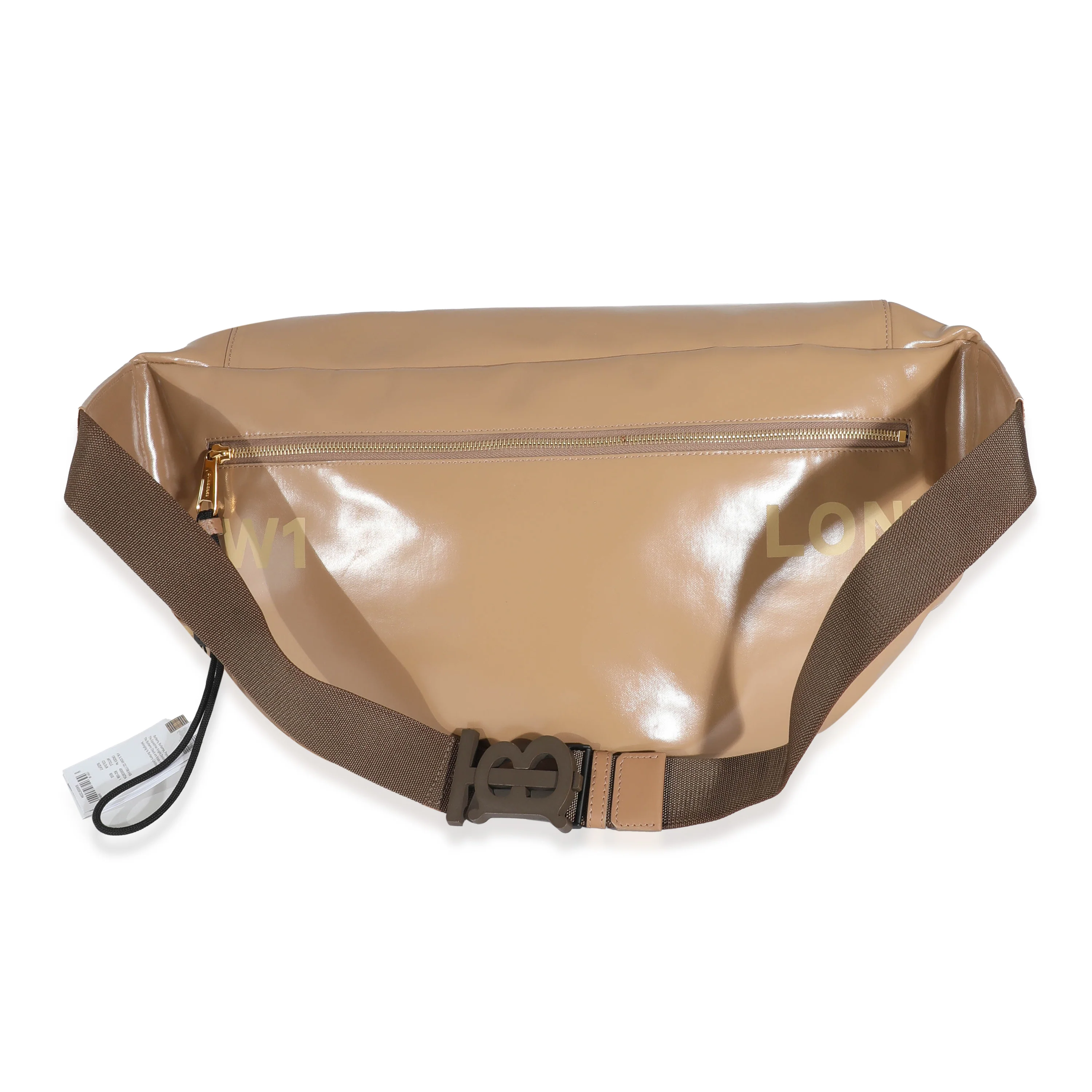 Burberry Beige Coated Canvas Horseferry Sonny XL Bum Bag - Image 3