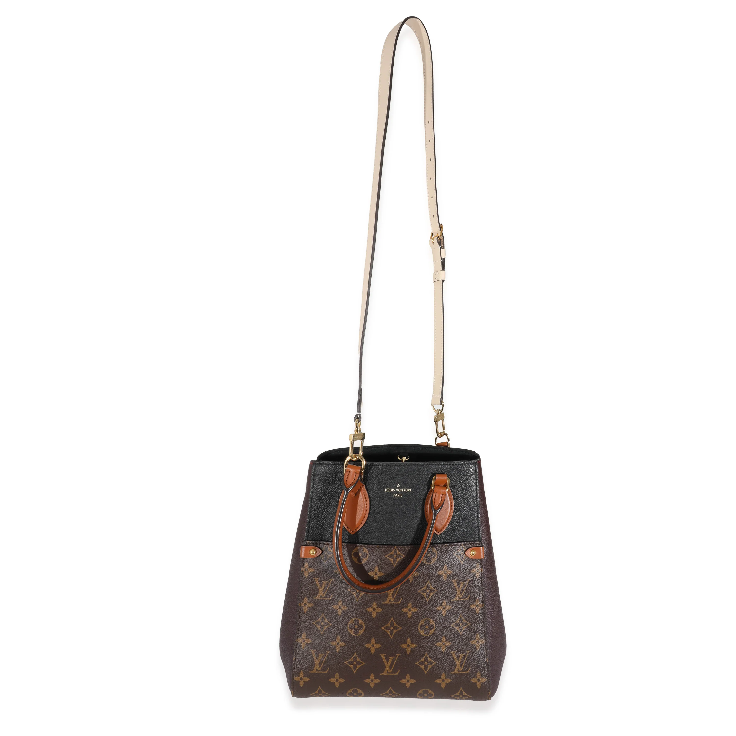 Louis Vuitton Monogram Canvas Calfskin Fold Tote MM - Image 4