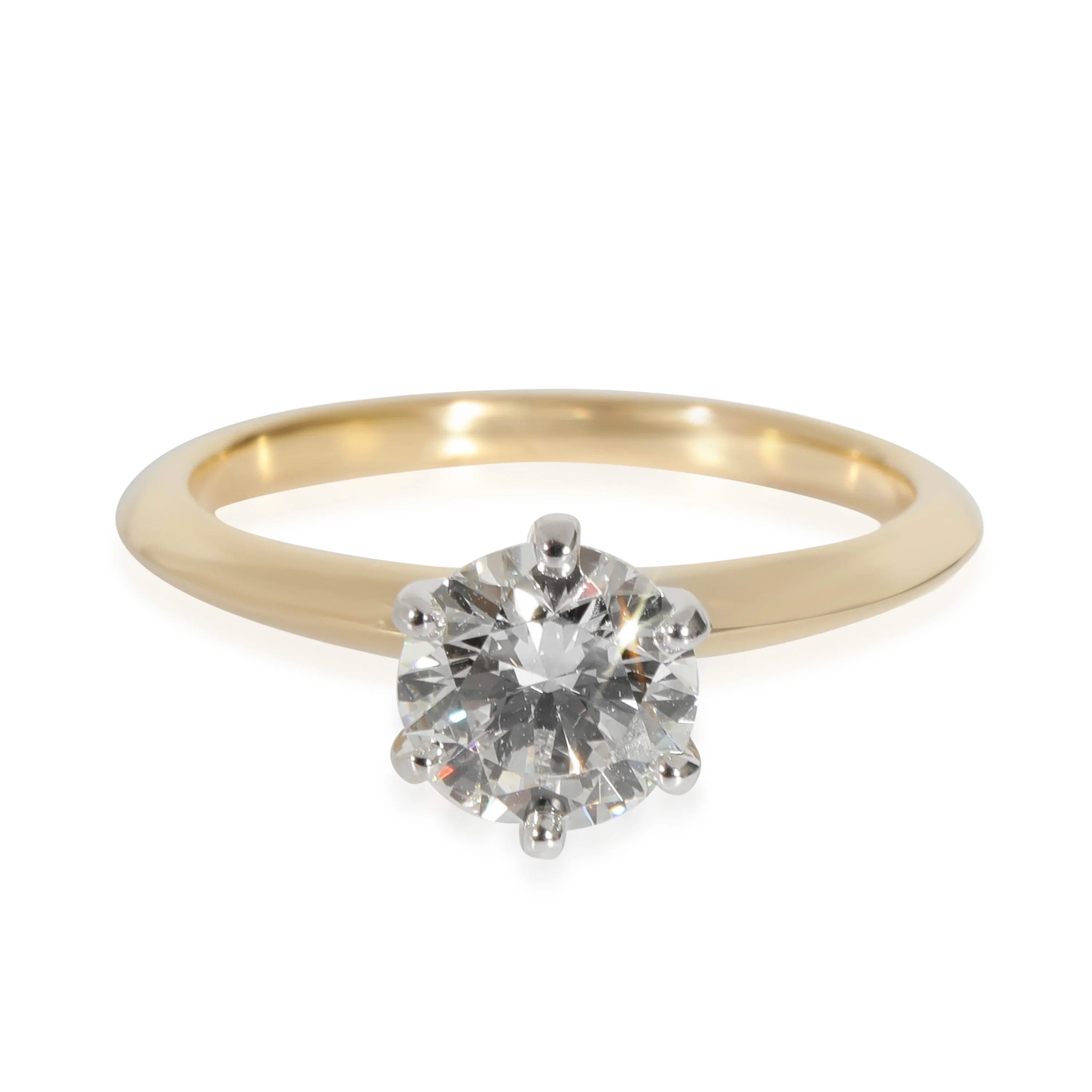 Tiffany & Co. Diamond Engagement Ring in 18k Yellow Gold/Platinum I VS1 0.98 ctw