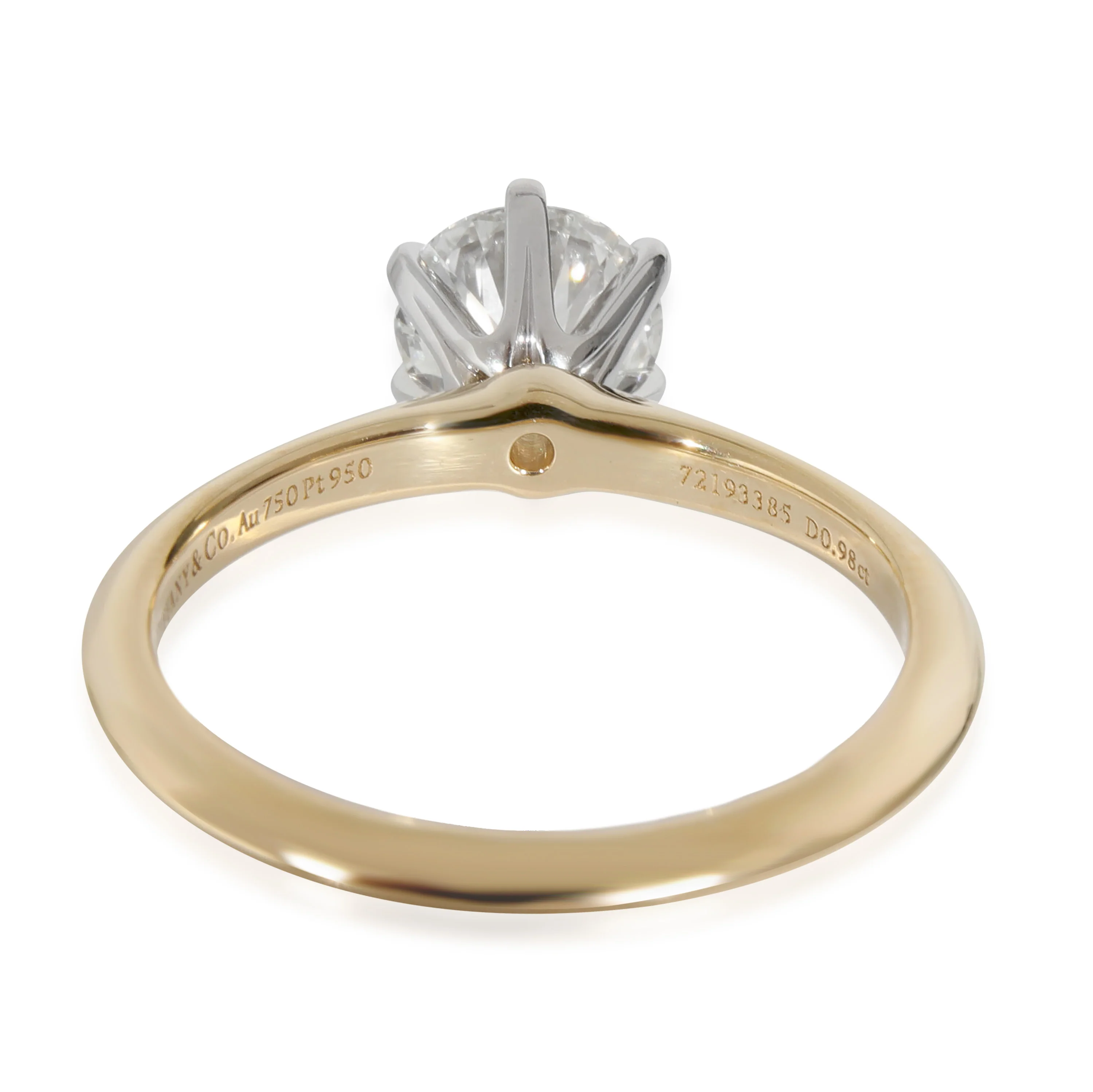 Tiffany & Co. Diamond Engagement Ring in 18k Yellow Gold/Platinum I VS1 0.98 ctw - Image 4