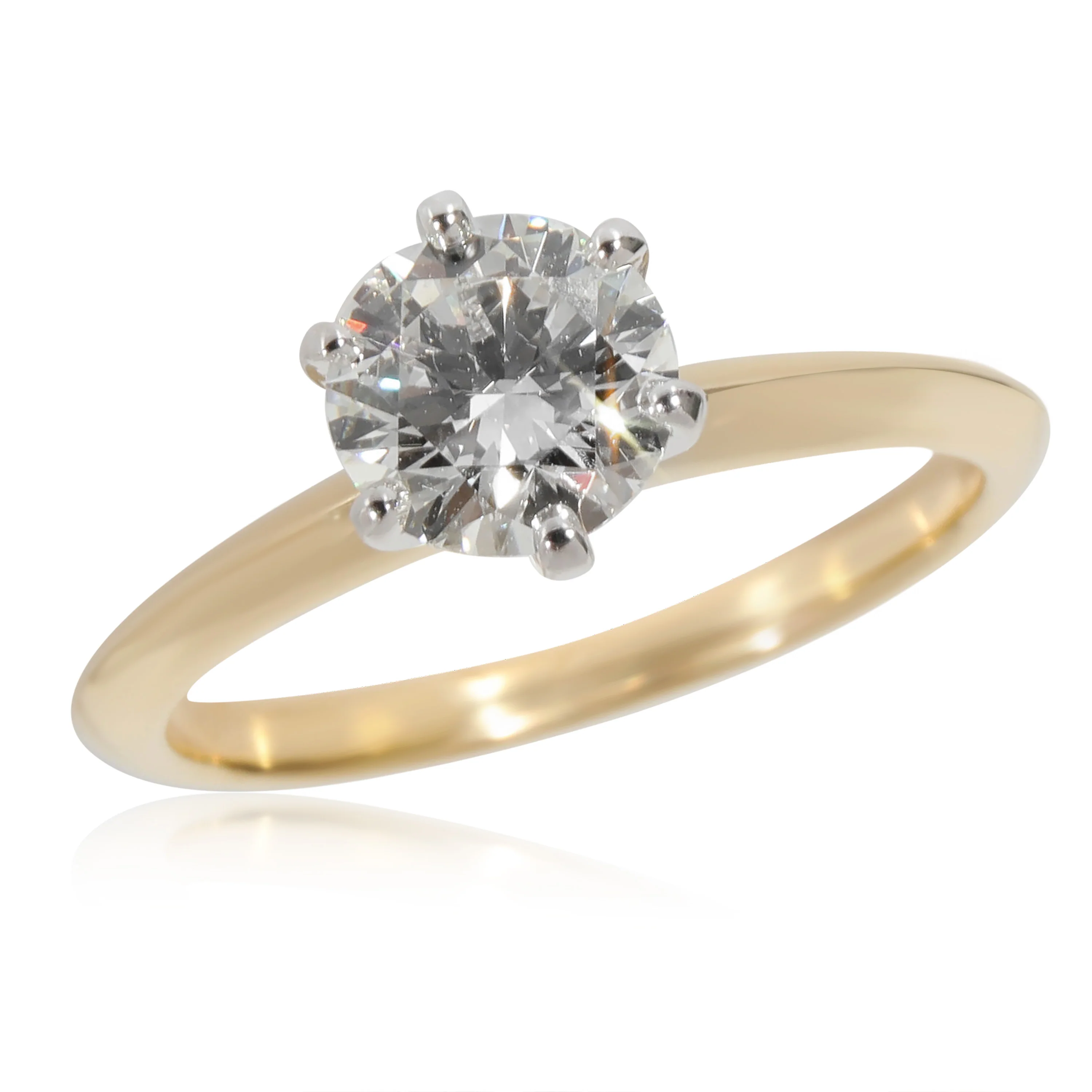 Tiffany & Co. Diamond Engagement Ring in 18k Yellow Gold/Platinum I VS1 0.98 ctw - Image 6