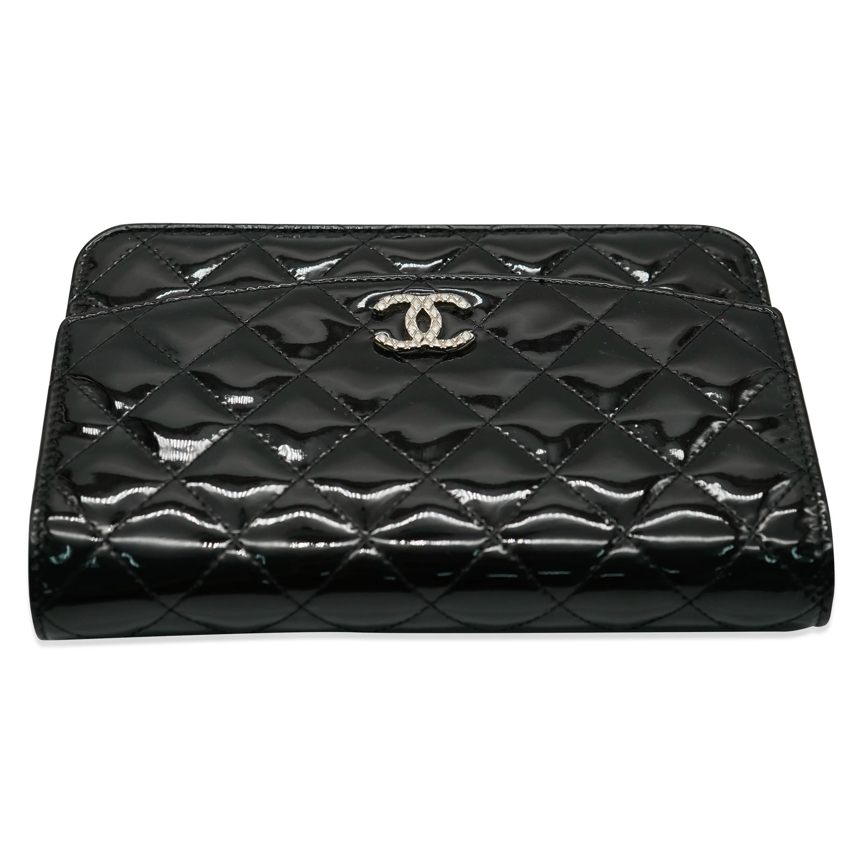 Chanel Black Patent Brilliant Wallet On Chain - Image 4