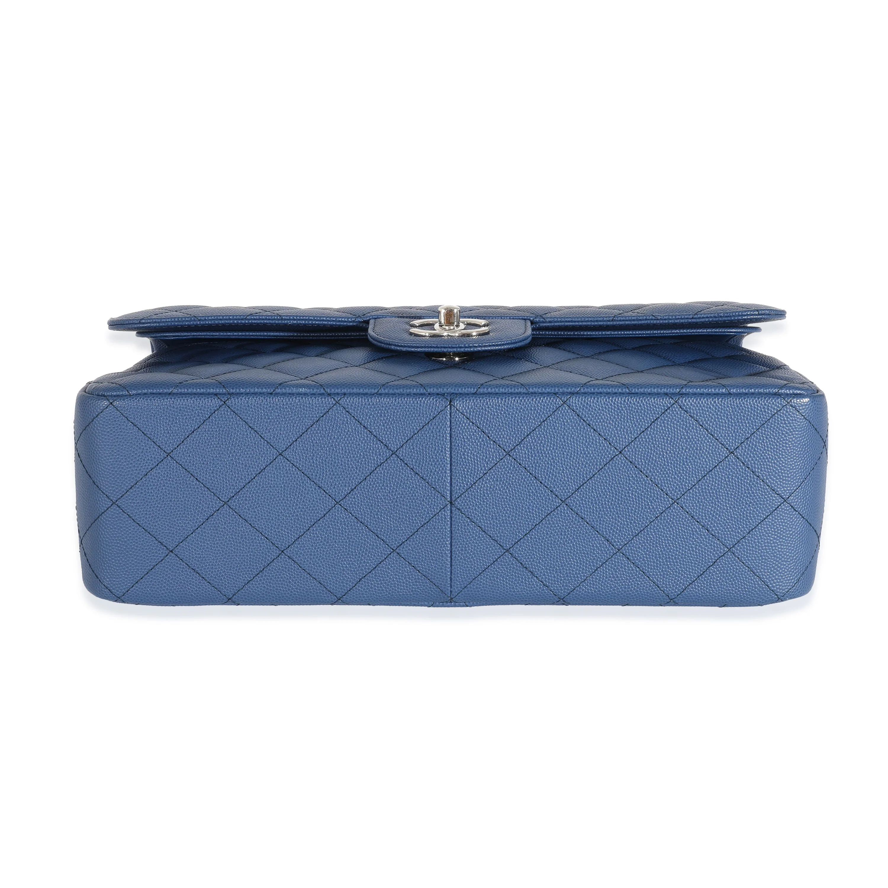 Chanel 18C Navy Caviar Jumbo Classic Double Flap Bag - Image 5