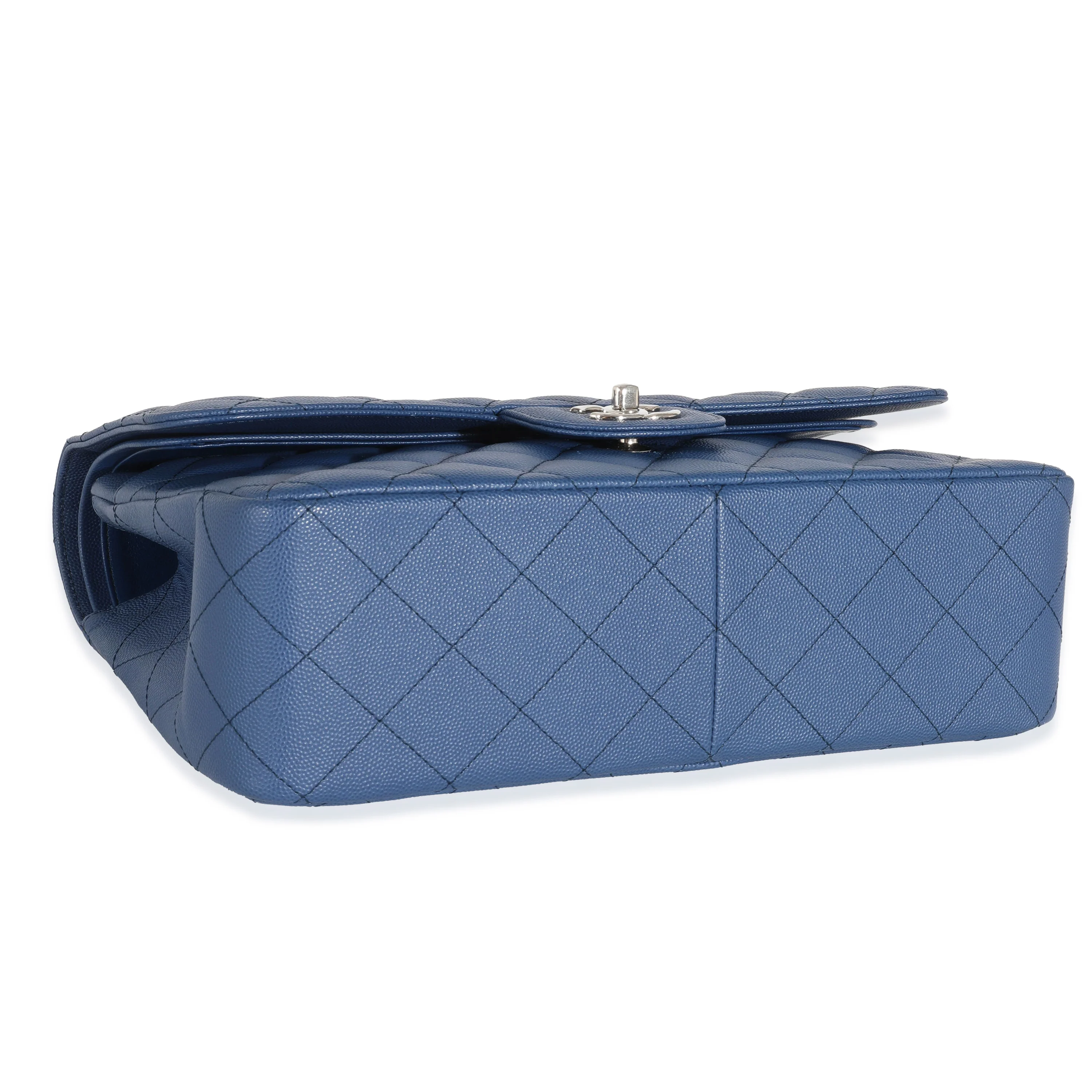Chanel 18C Navy Caviar Jumbo Classic Double Flap Bag - Image 6