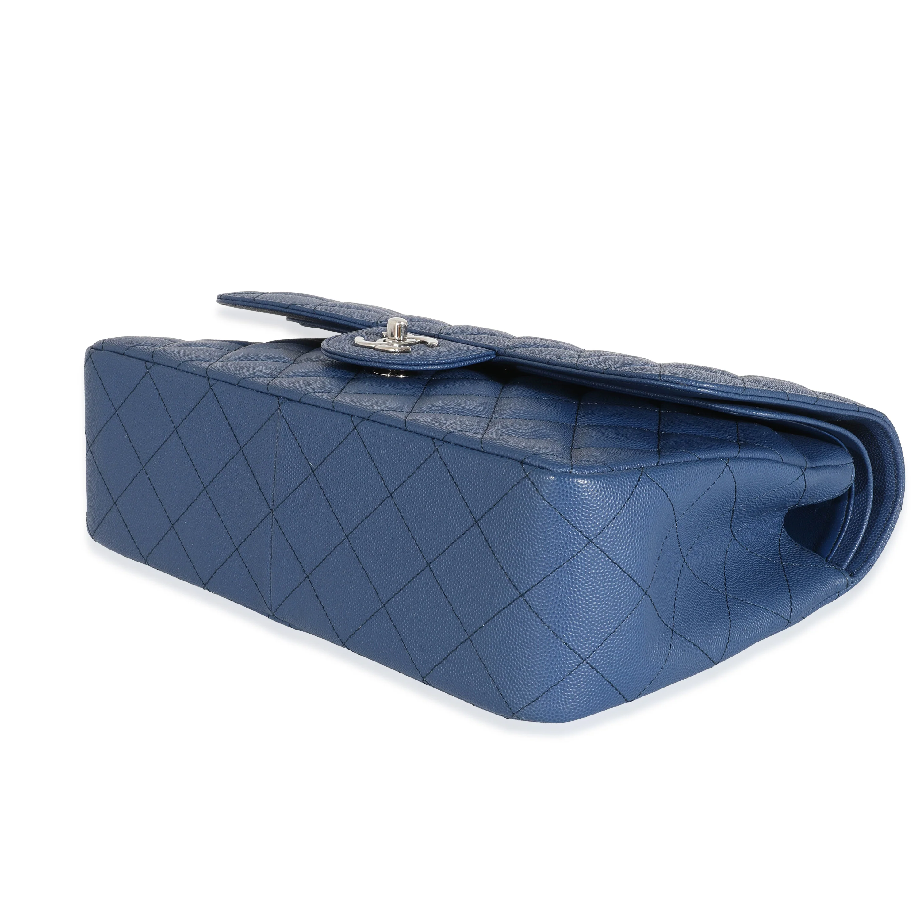 Chanel 18C Navy Caviar Jumbo Classic Double Flap Bag - Image 7