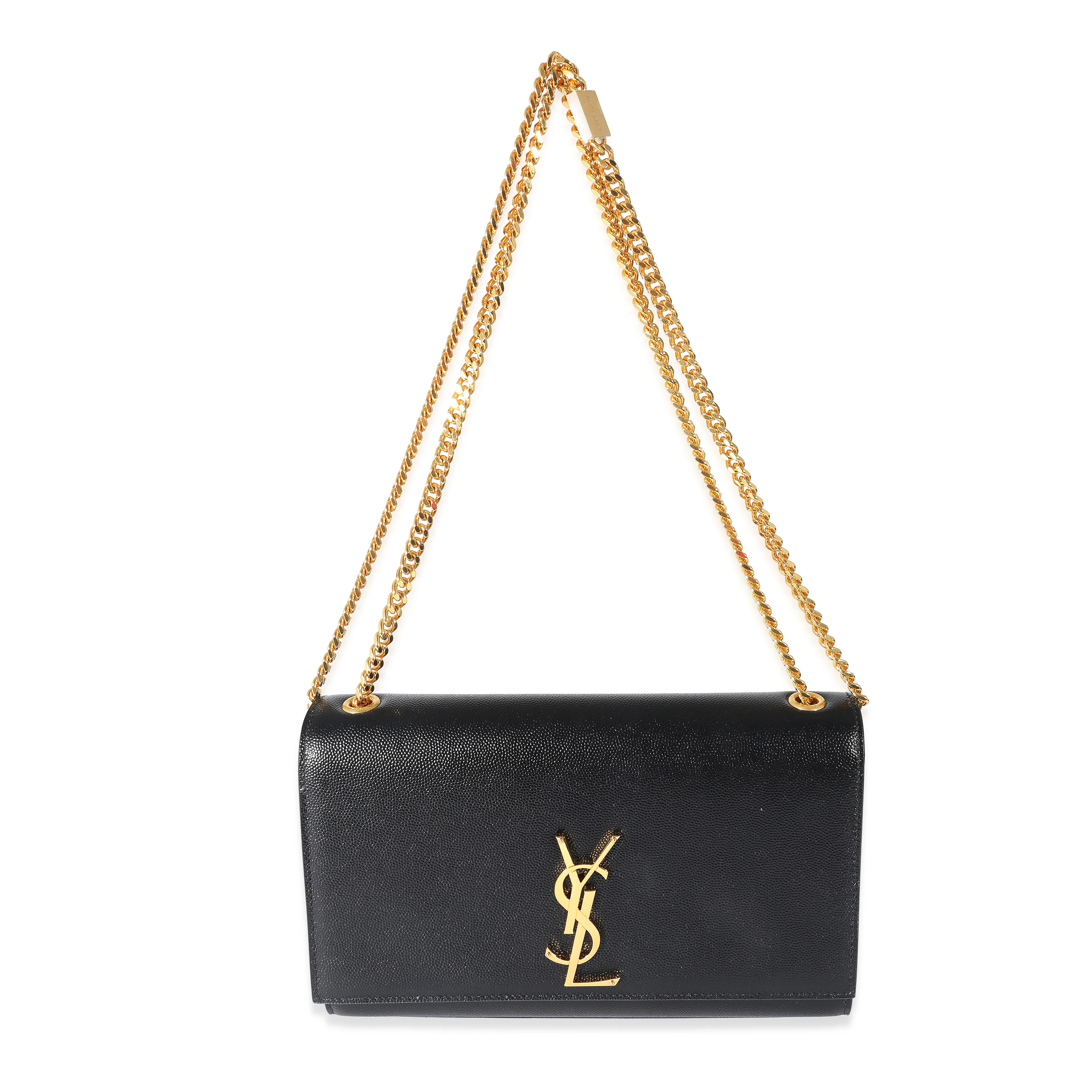 Saint Laurent Black Grain De Poudre Leather Medium Kate Bag - Image 6