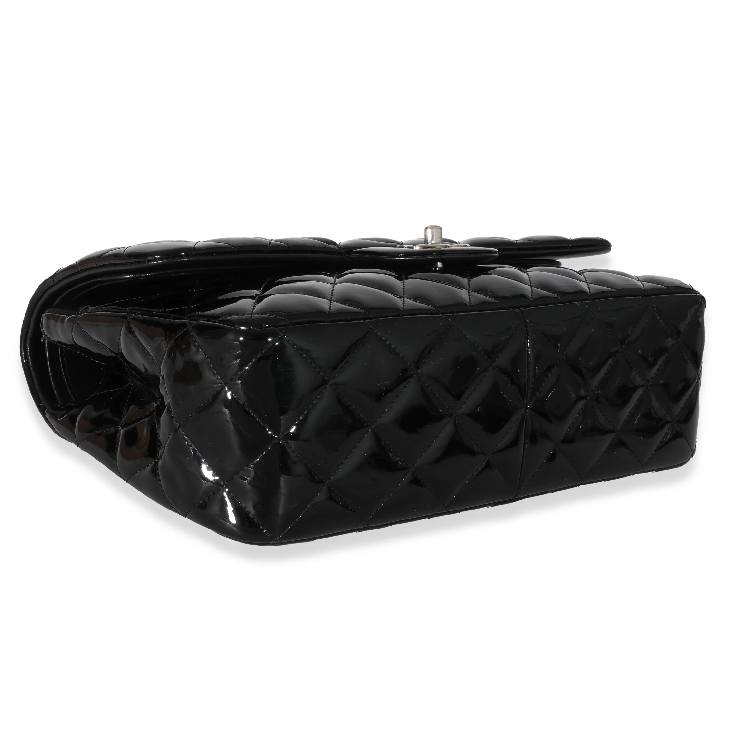 Chanel Black Patent Classic Jumbo Flap Bag - Image 4