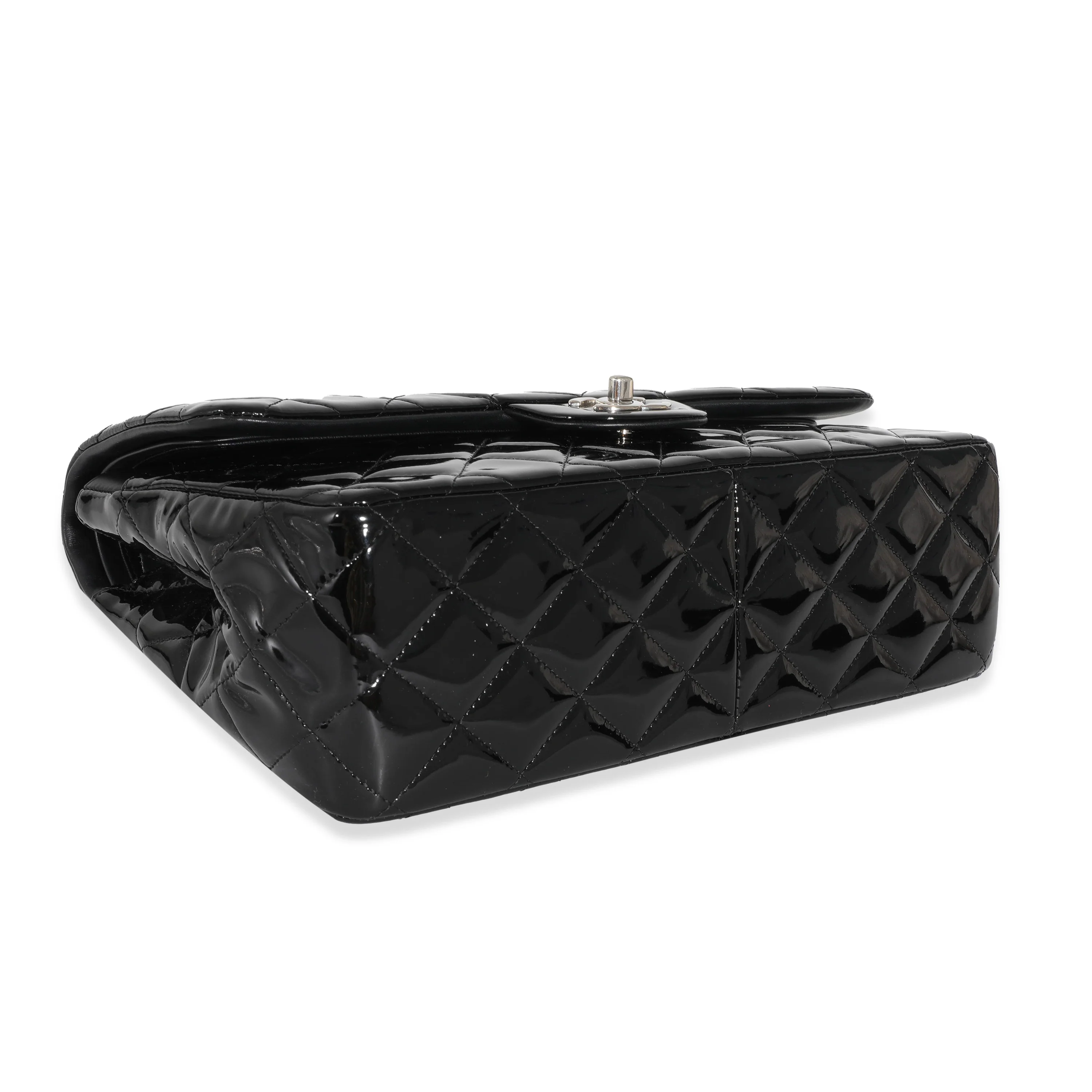 Chanel Black Patent Classic Jumbo Flap Bag - Image 6