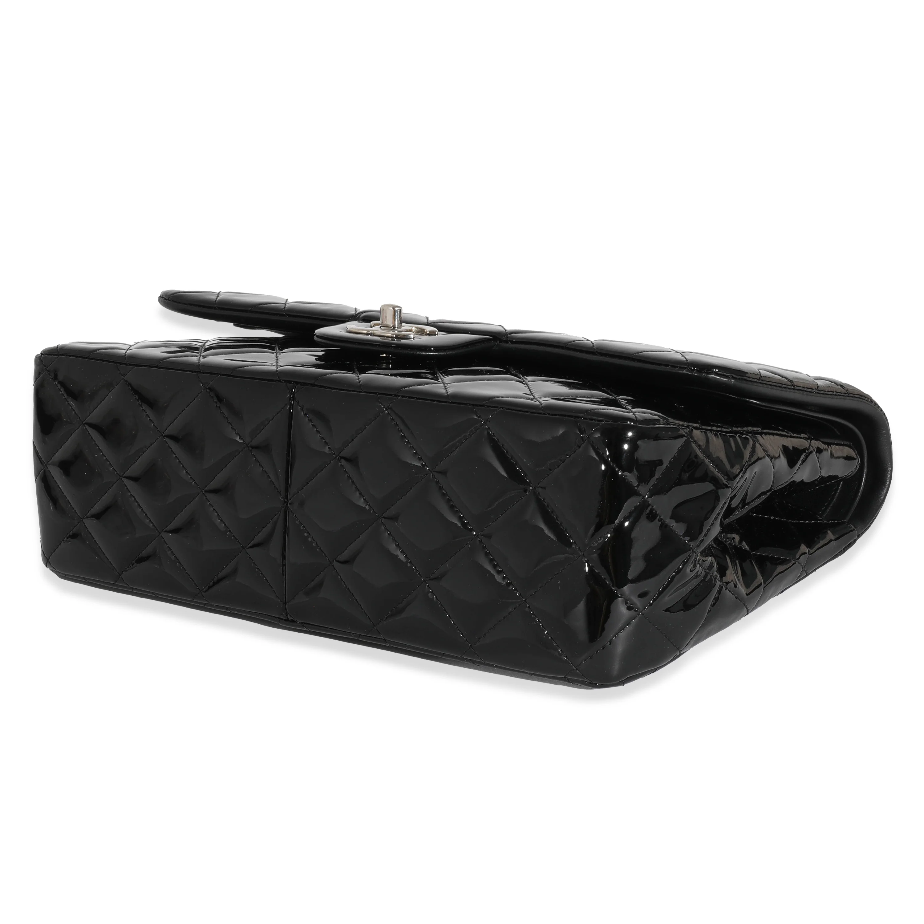Chanel Black Patent Classic Jumbo Flap Bag - Image 7