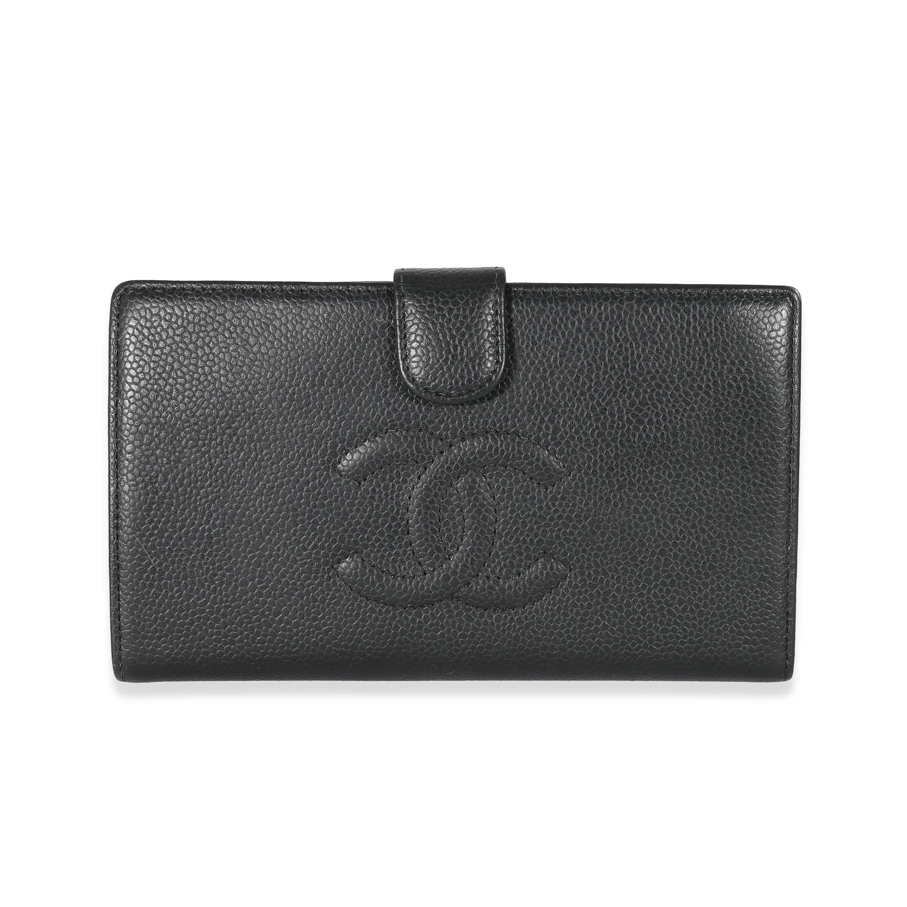 Chanel Black Caviar Timeless CC French Long Wallet
