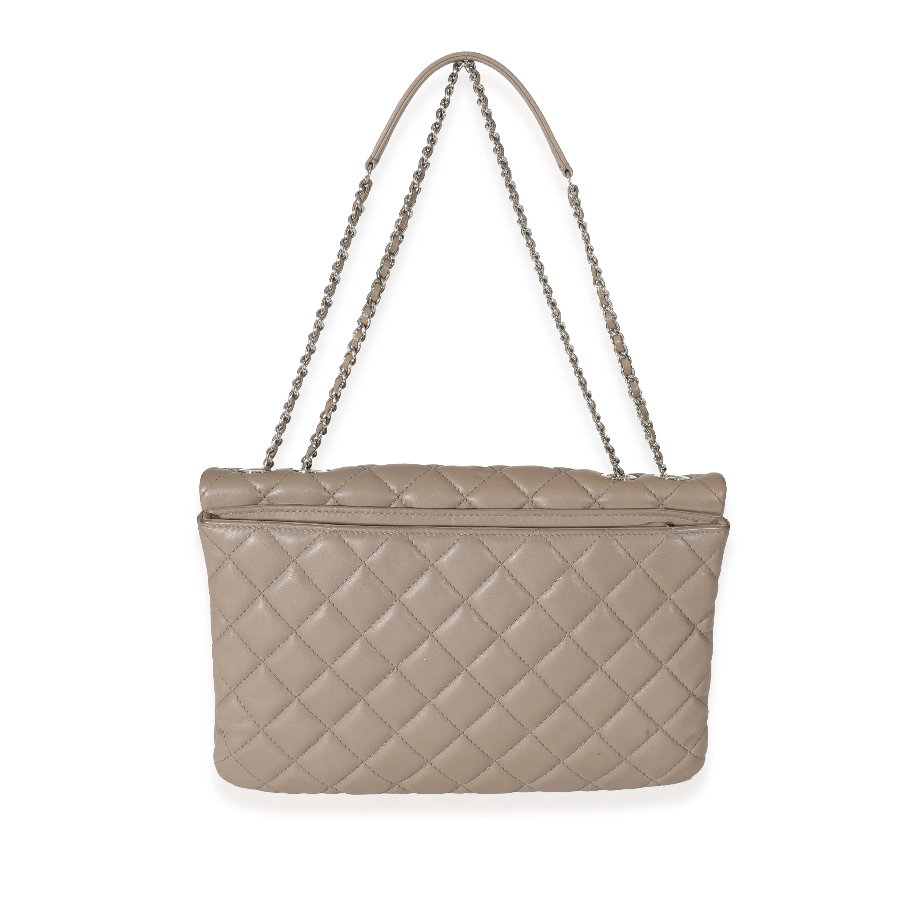 Chanel Grey Lambskin Large Chanel 3 Flap Bag - Image 3
