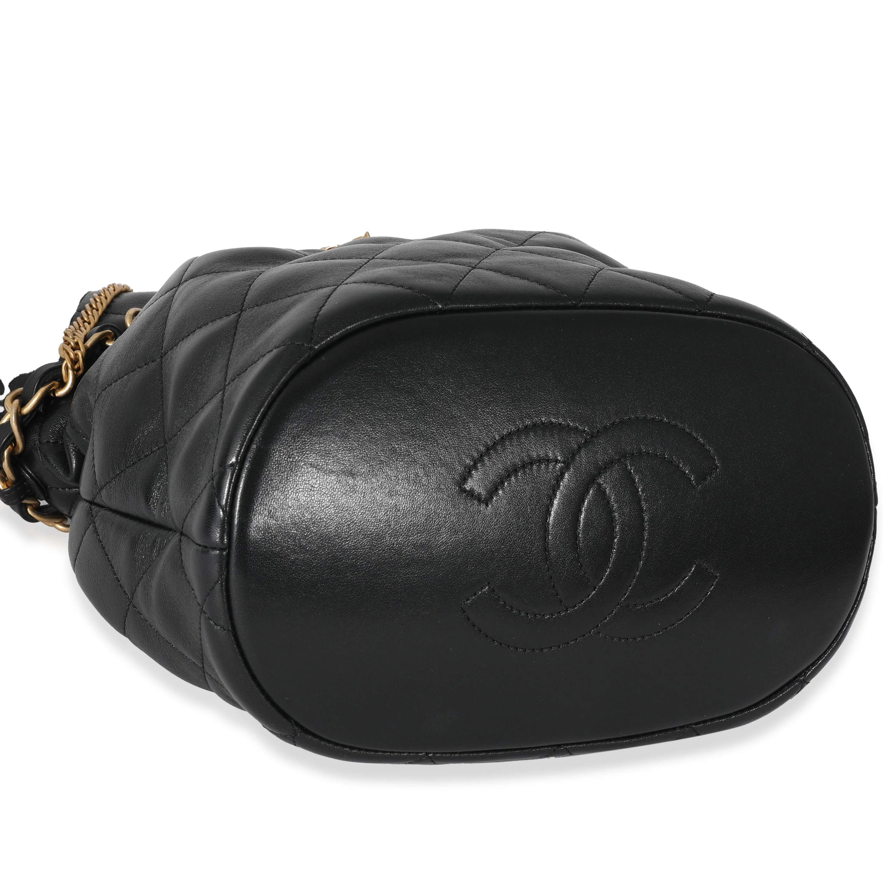 Chanel 23S Black Lambskin Small Bucket Bag - Image 6