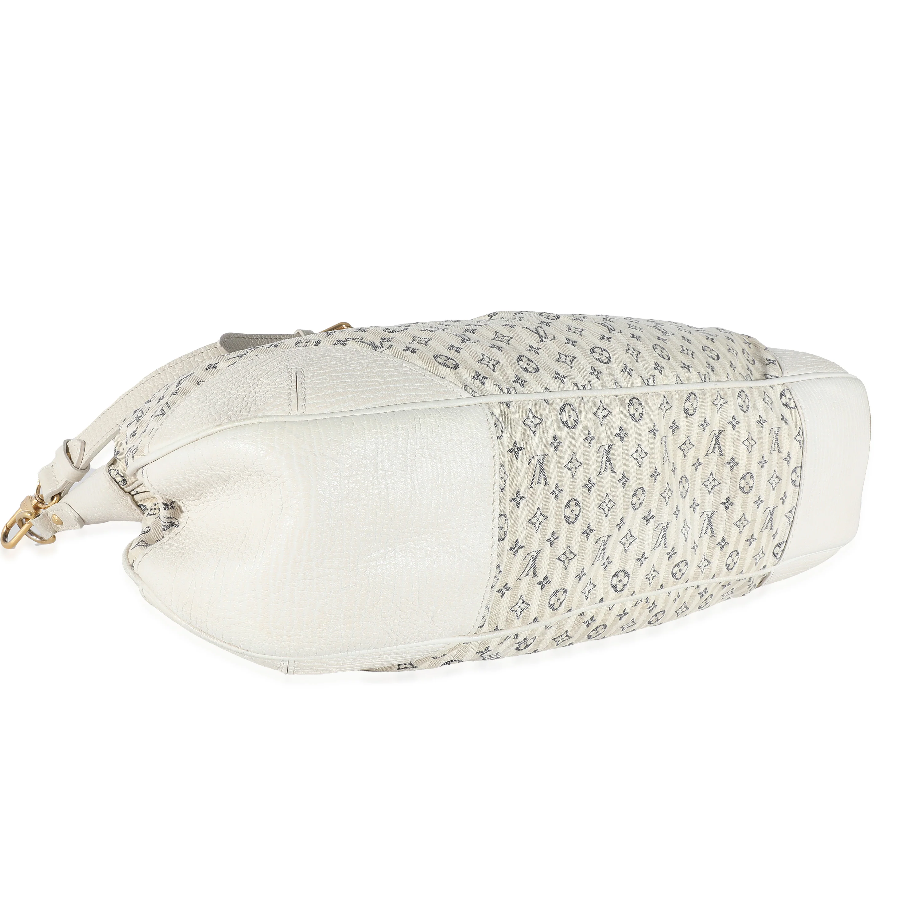 Louis Vuitton White Blue Mini Lin Croisette Marina GM - Image 2