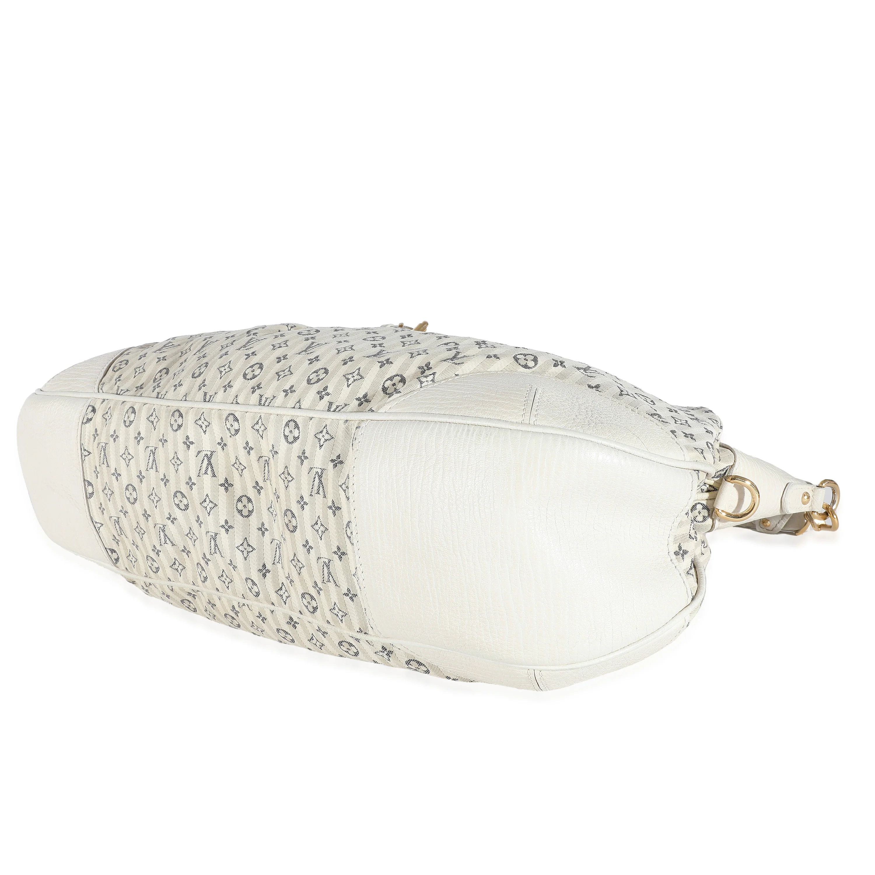 Louis Vuitton White Blue Mini Lin Croisette Marina GM - Image 3