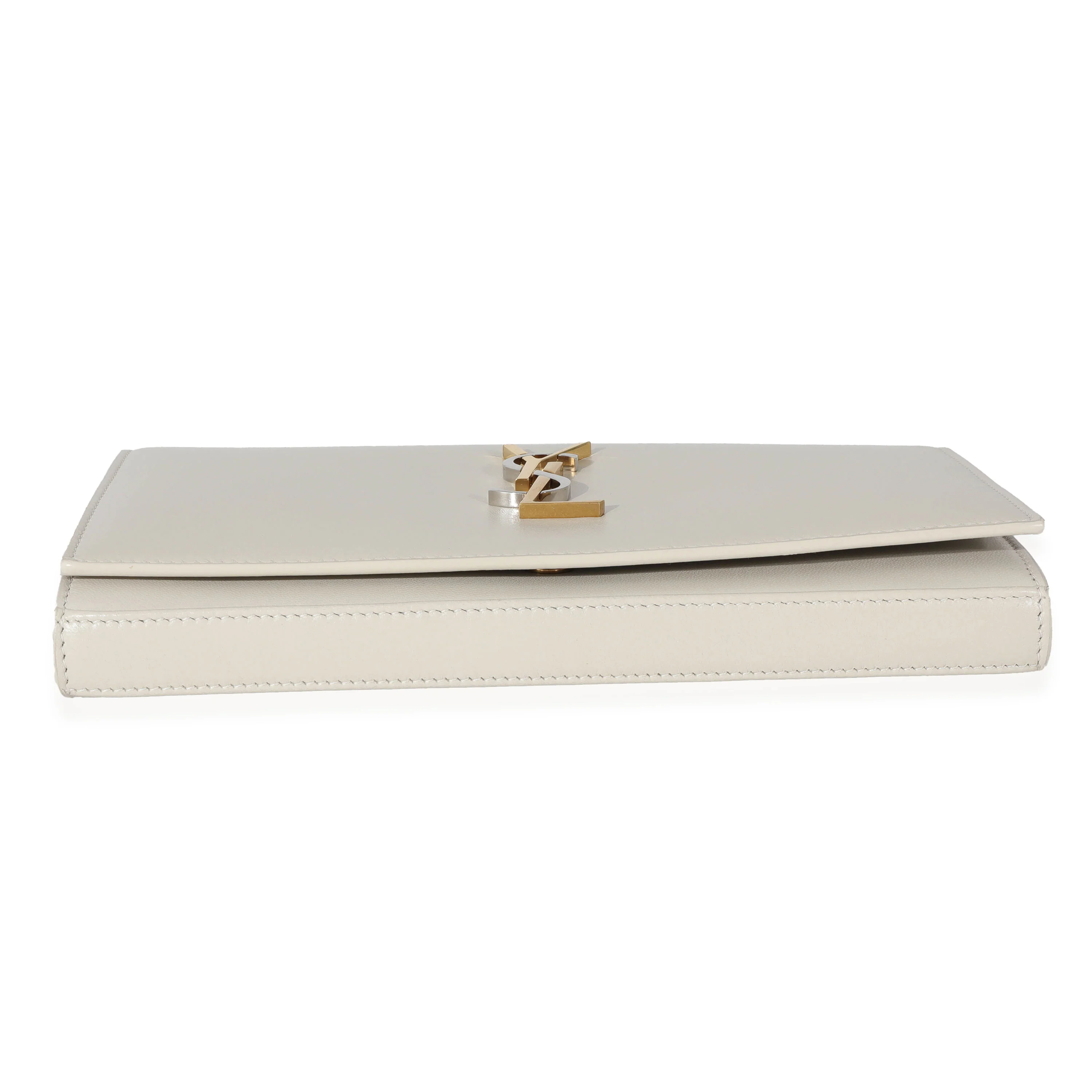 Saint Laurent Crema Leather Monogram Tri Tone Kate Chain Wallet - Image 4