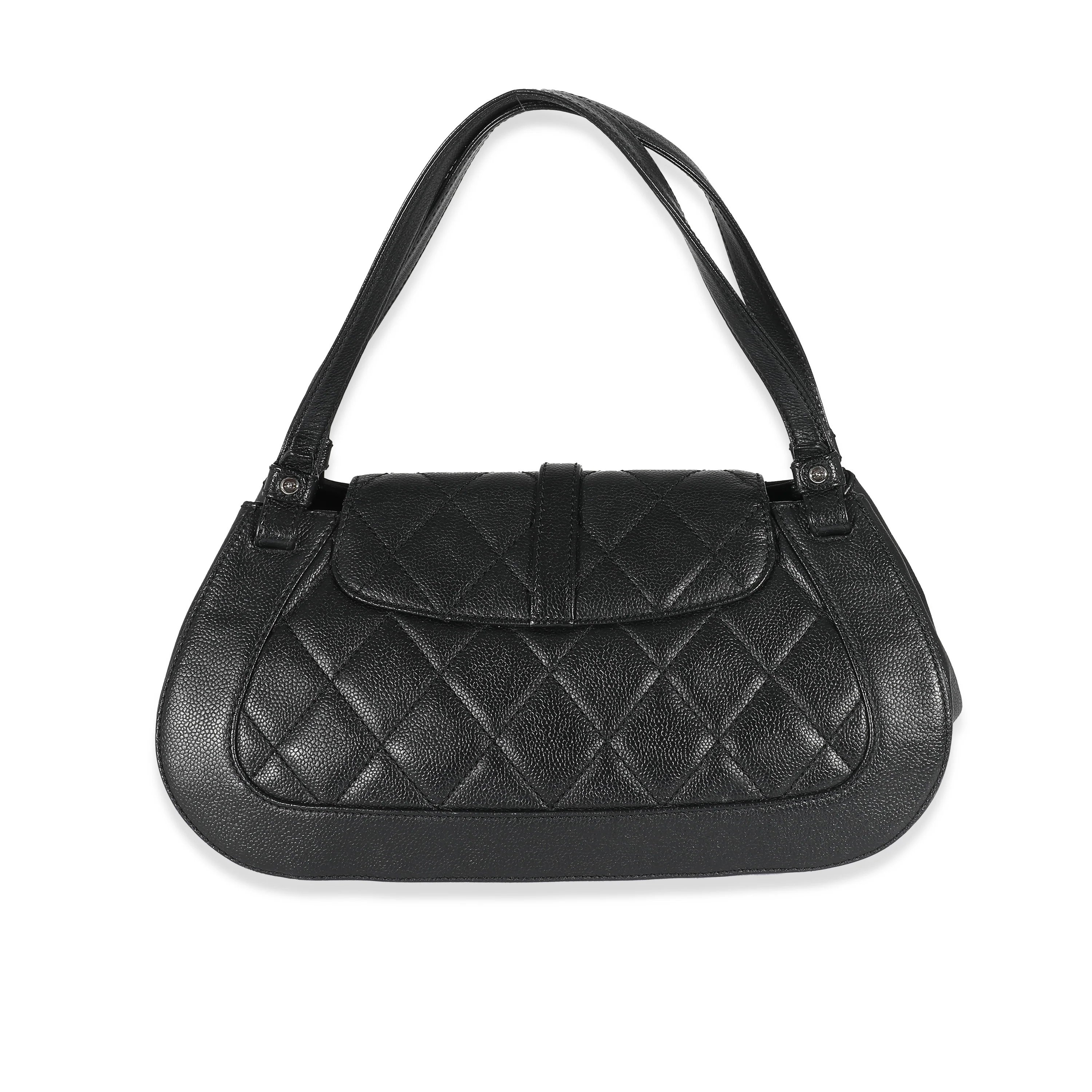 Chanel Black Caviar Mademoiselle Lock Shoulder Bag - Image 3